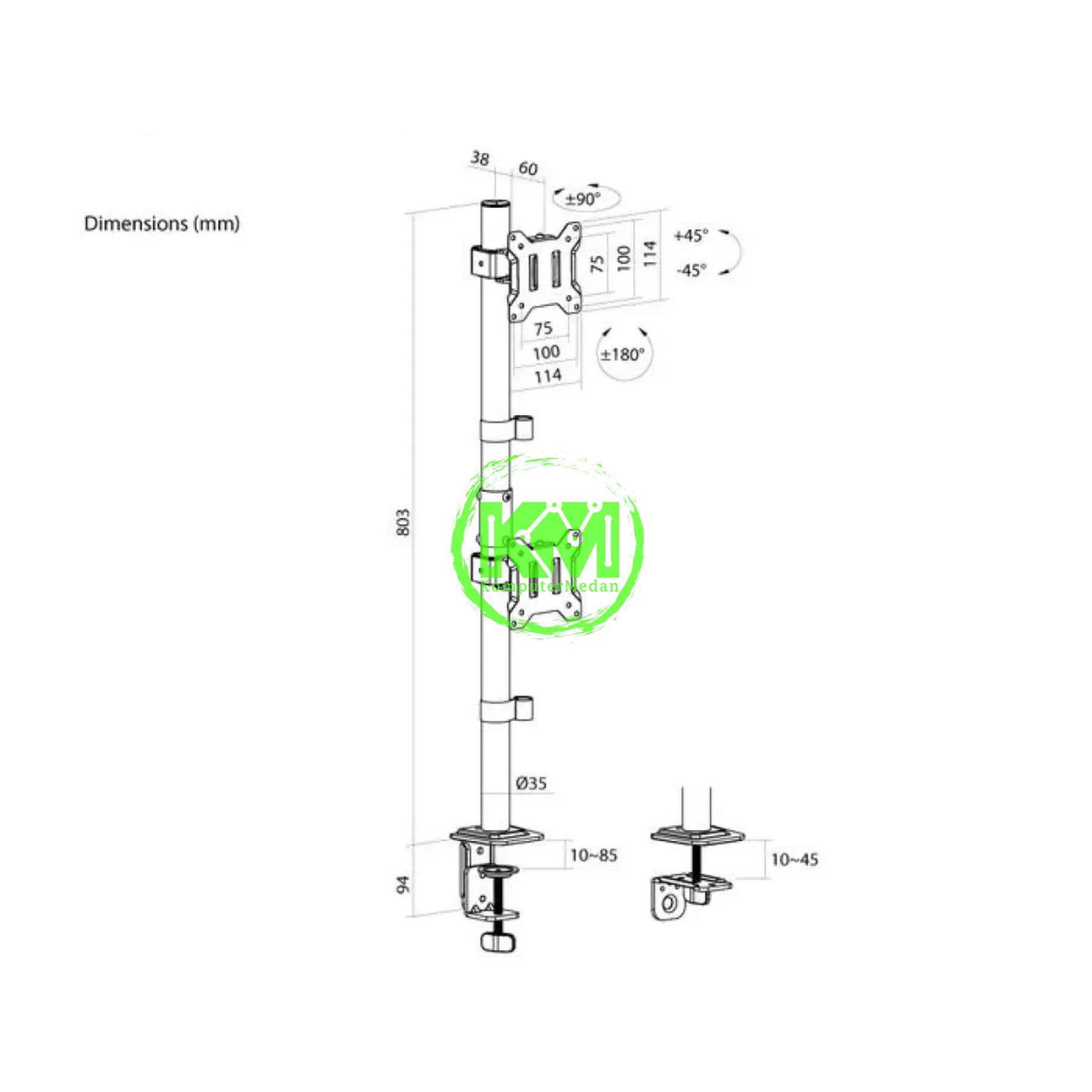 OXIMUS ZD1123 DESK BRACKET - Image 4