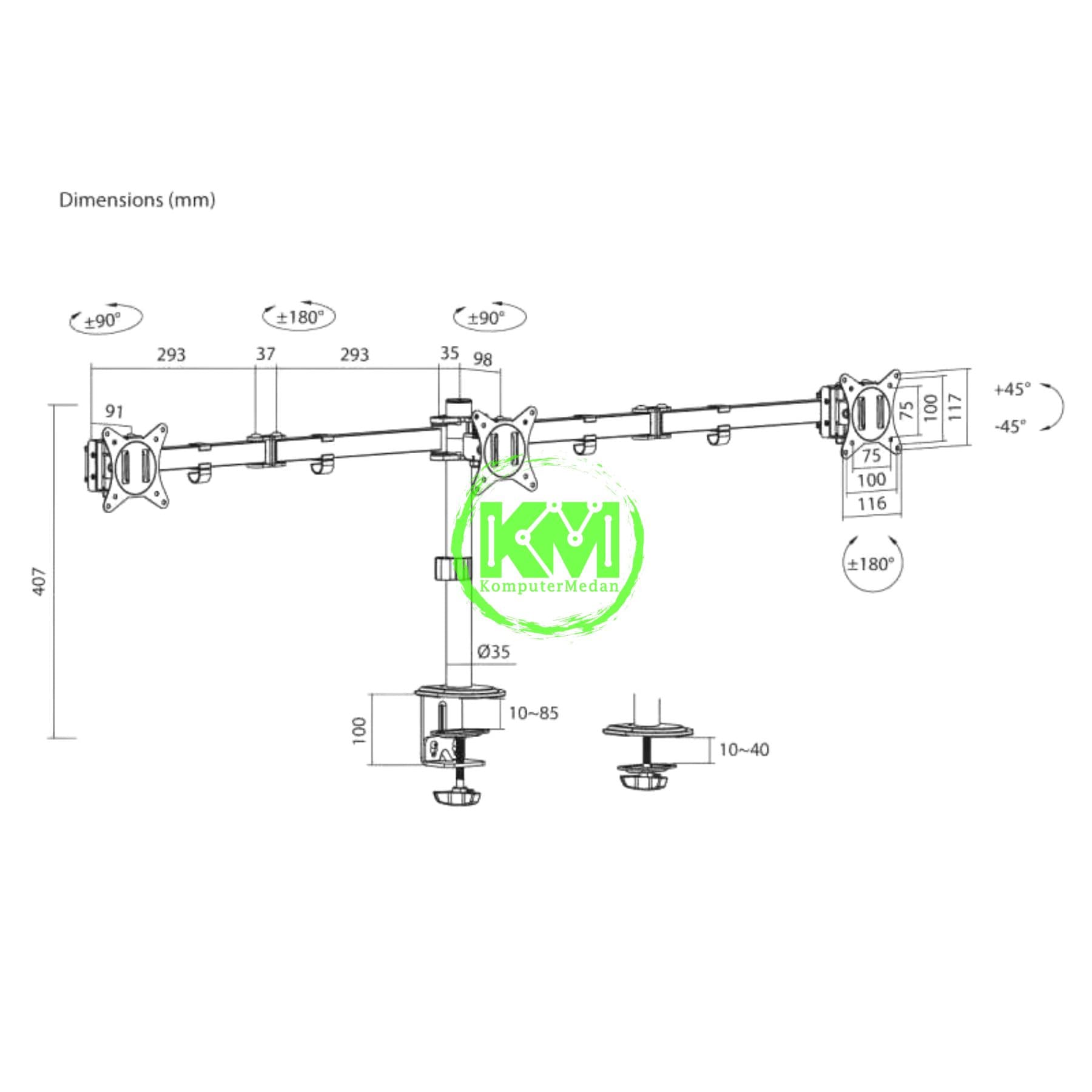 OXIMUS ZD1131 DESK BRACKET - Image 2