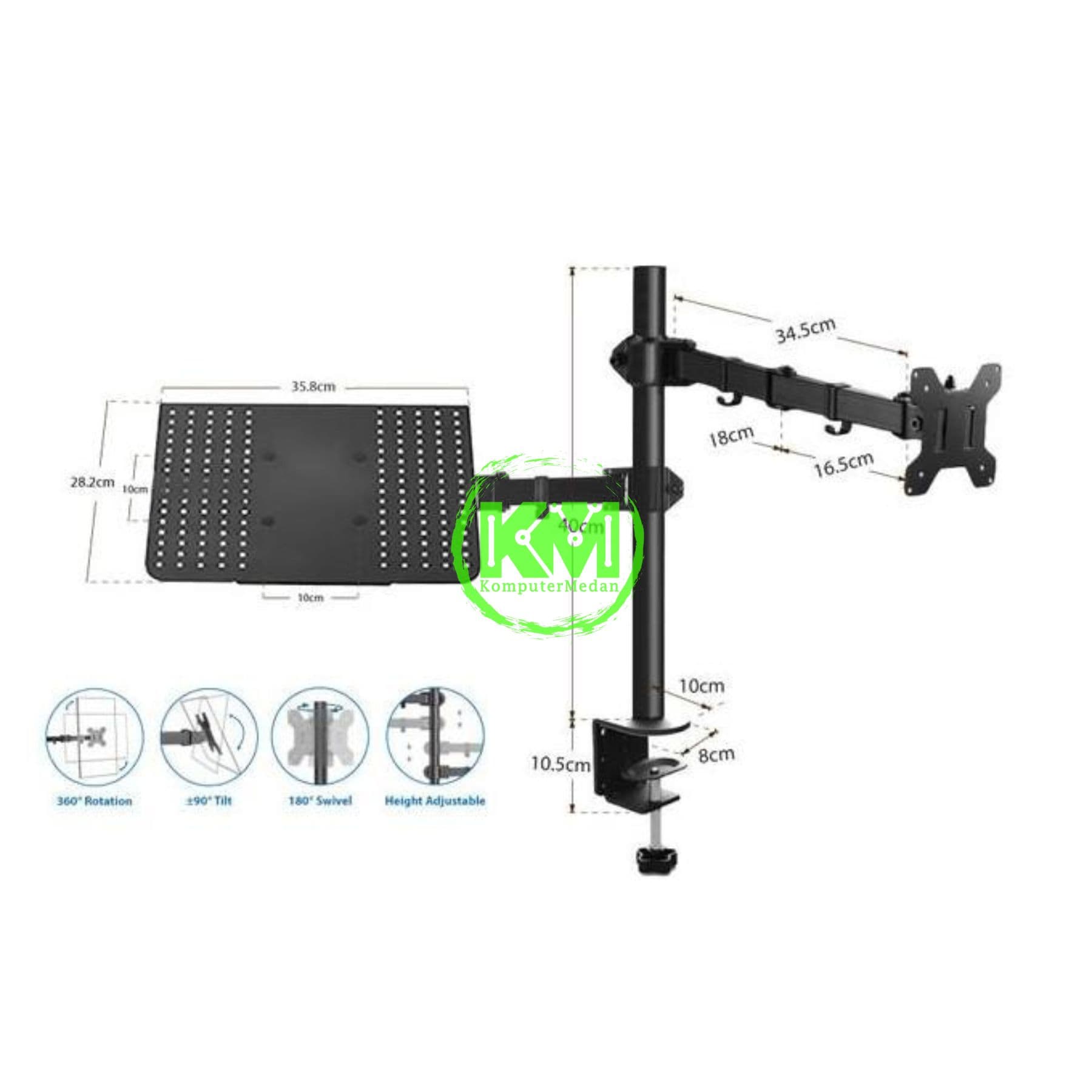 OXIMUS ZD1104 COMBO DESK BRACKET - Image 2