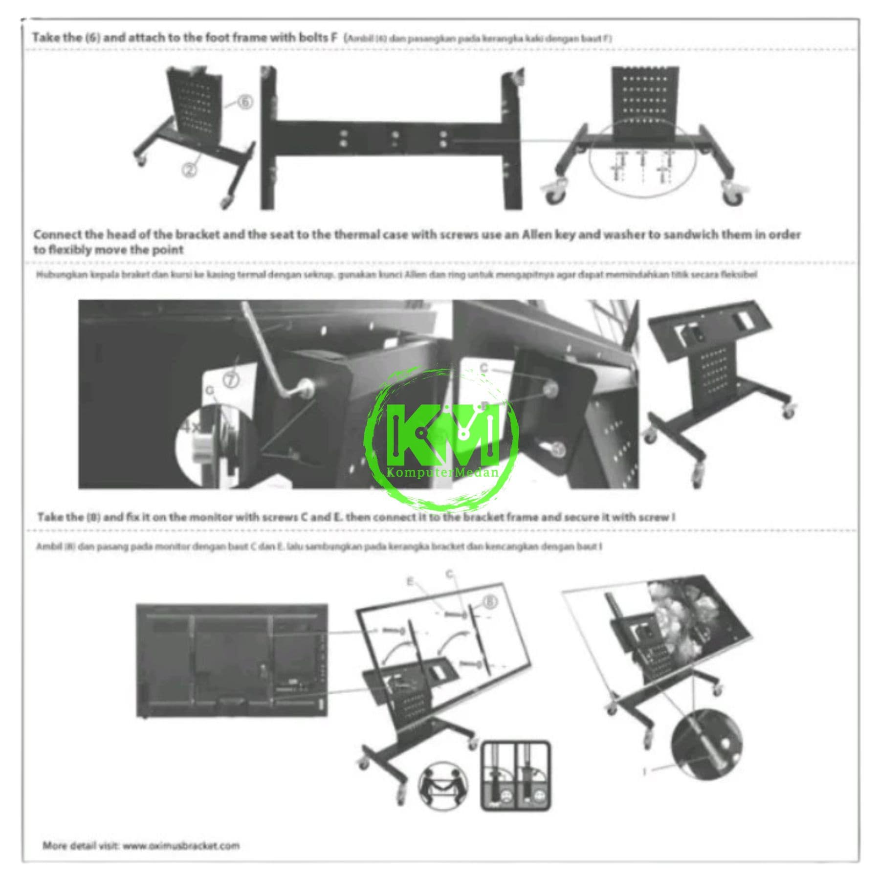 OXIMUS TC600 STANDING TV CART - Image 5