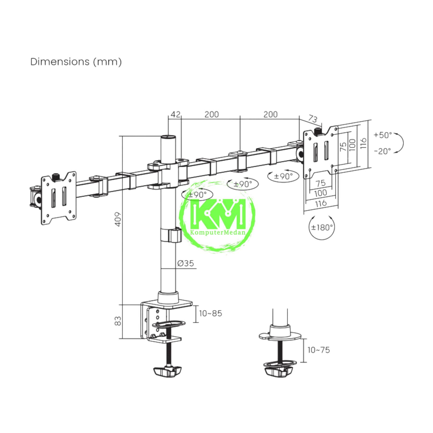 OXIMUS D250 DESK BRACKET - Image 7