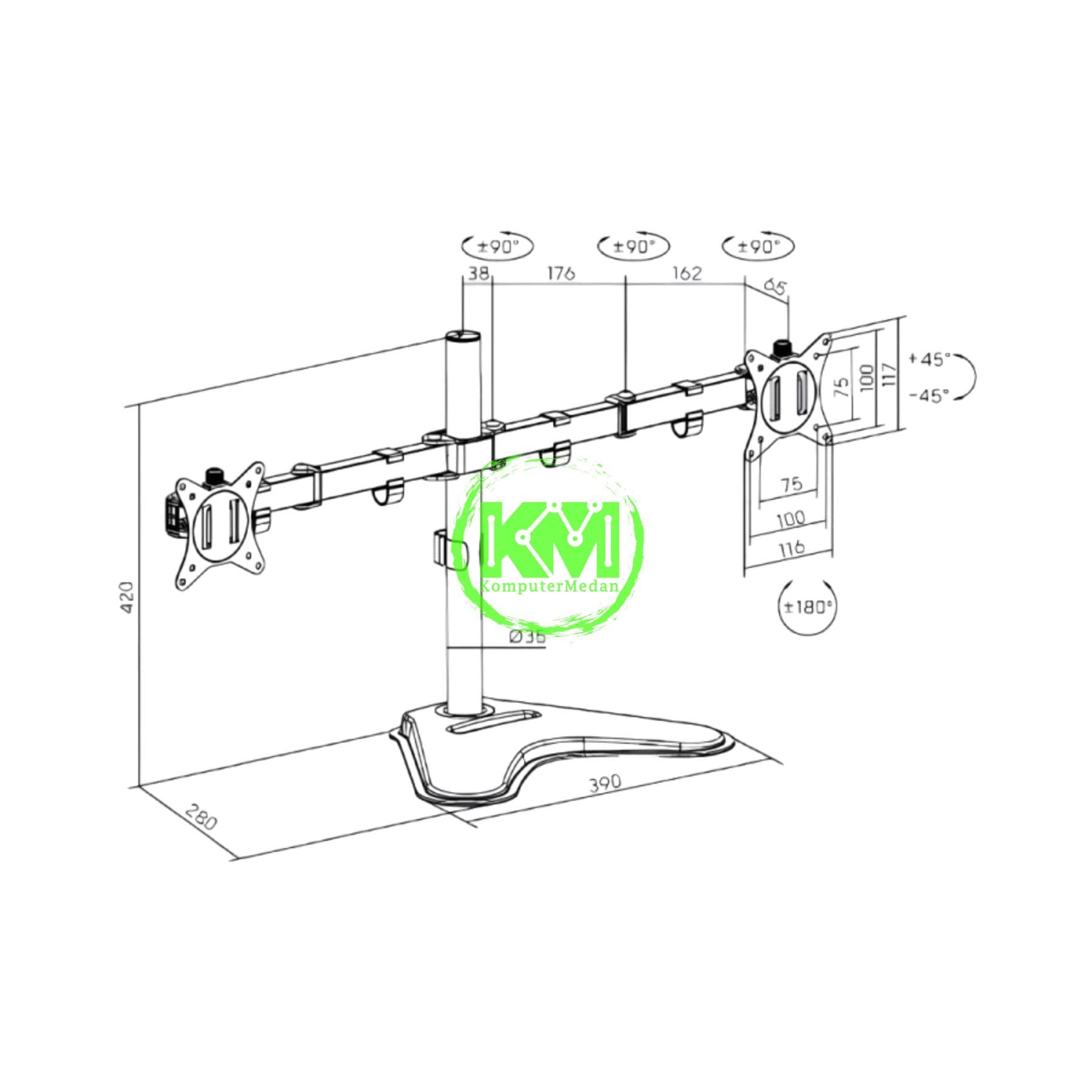 OXIMUS ZL1124 DESK BRACKET - Image 2