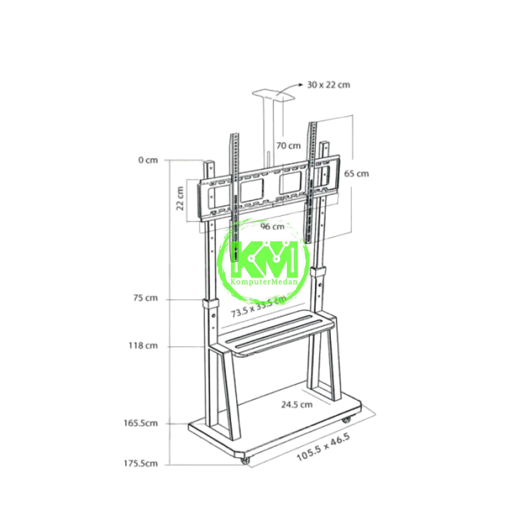 OXIMUS TC1800 STANDING TV CART - Image 3