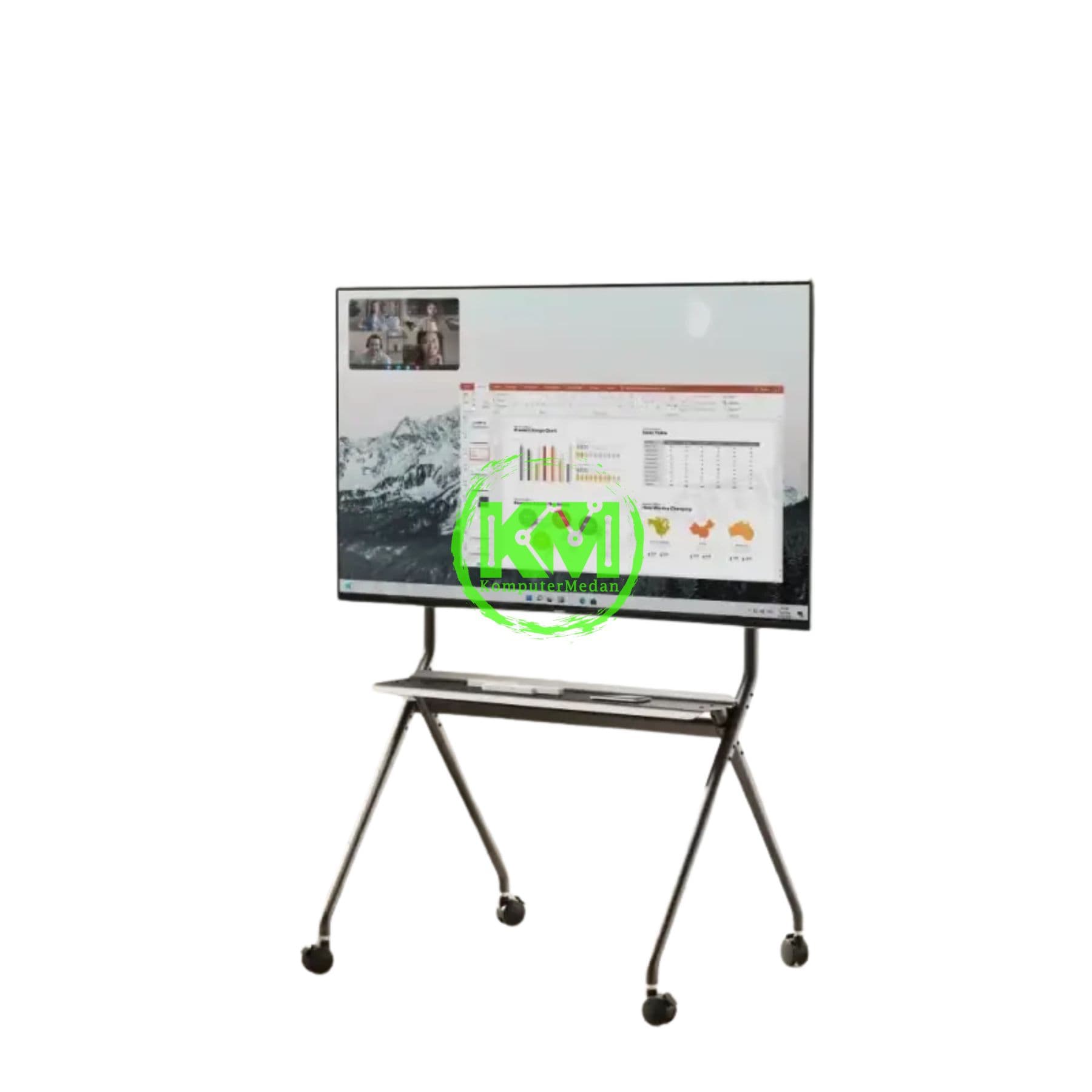 OXIMUS TC6800 STANDING TV CART DARK GREY - Image 2
