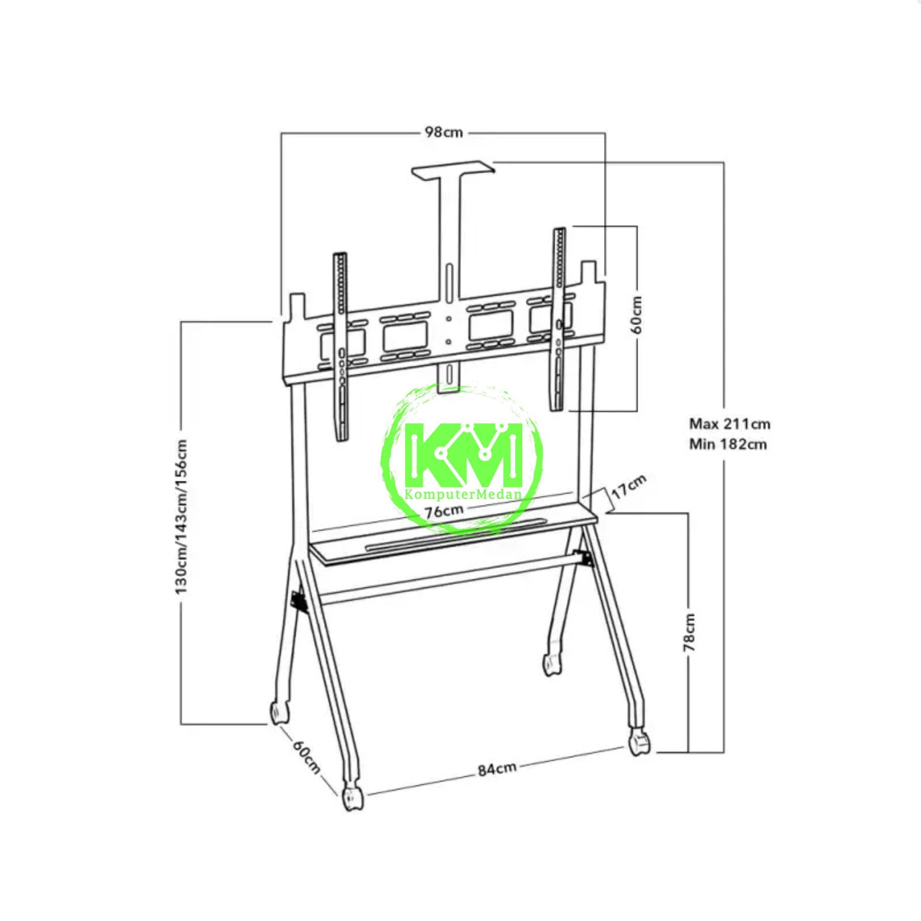 OXIMUS TC6700 STANDING TV CART - Image 5