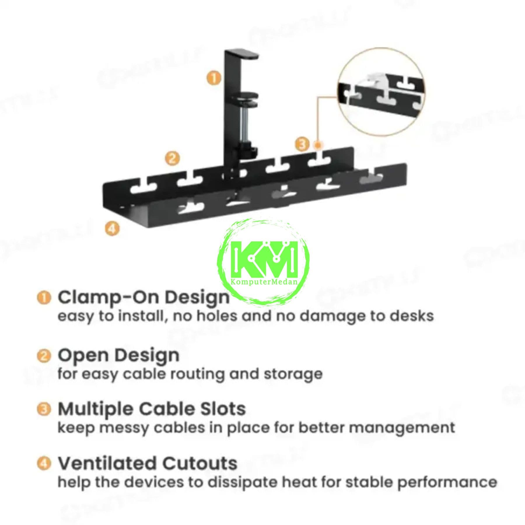 OXIMUS C82 CABLE MANAGEMENT TRAY - BLACK - Image 2