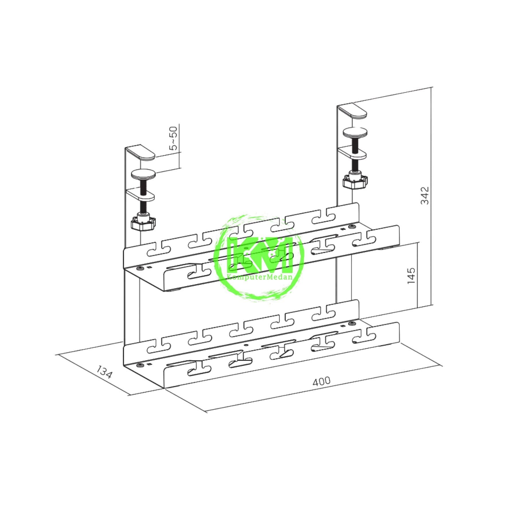 OXIMUS C82D CABLE MANAGEMENT TRAY - BLACK - Image 3