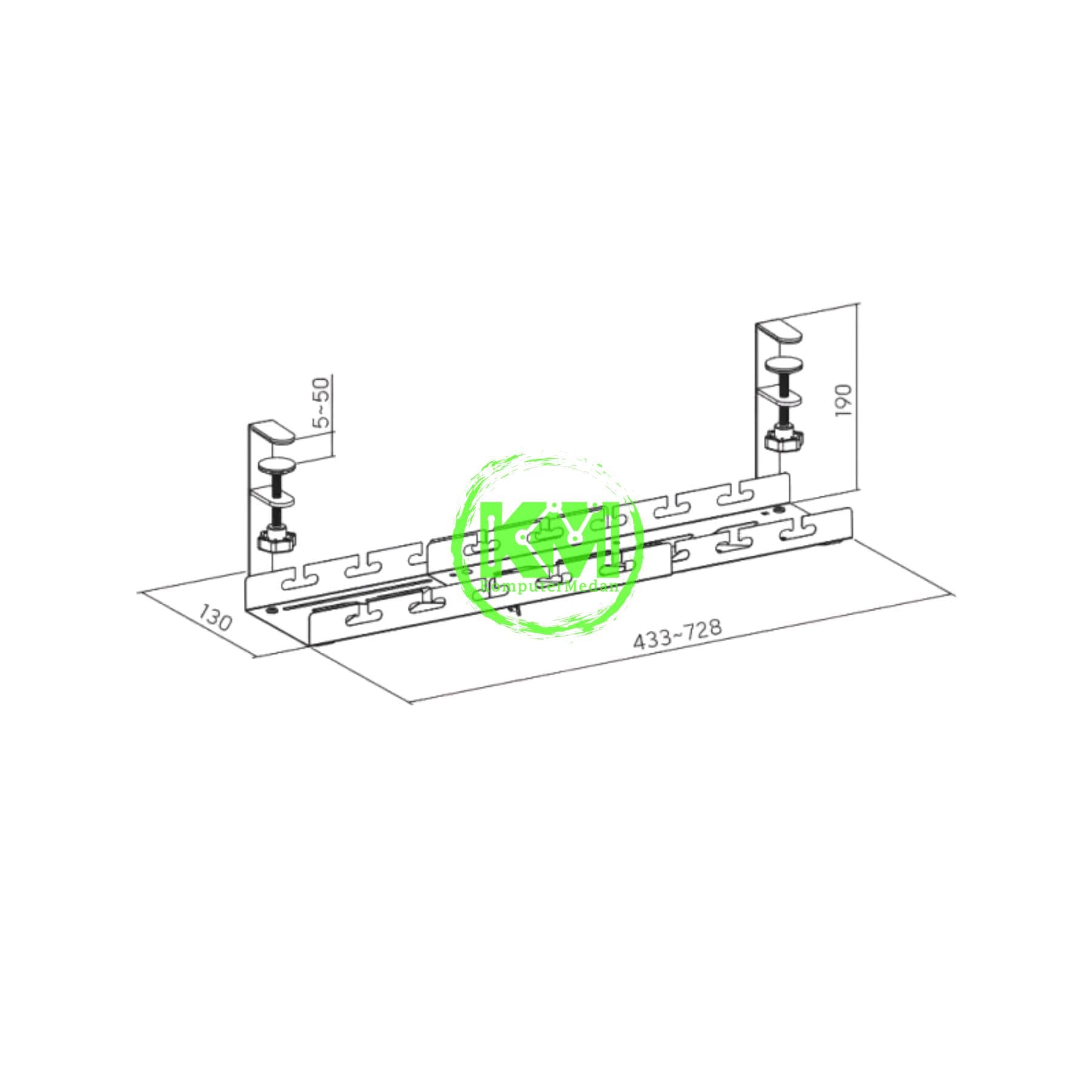 OXIMUS C82S CABLE MANAGEMENT TRAY - BLACK - Image 3