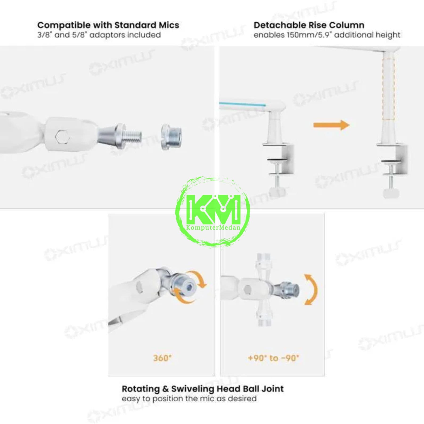 OXIMUS C191L MIC BRACKET - WHITE - Image 4