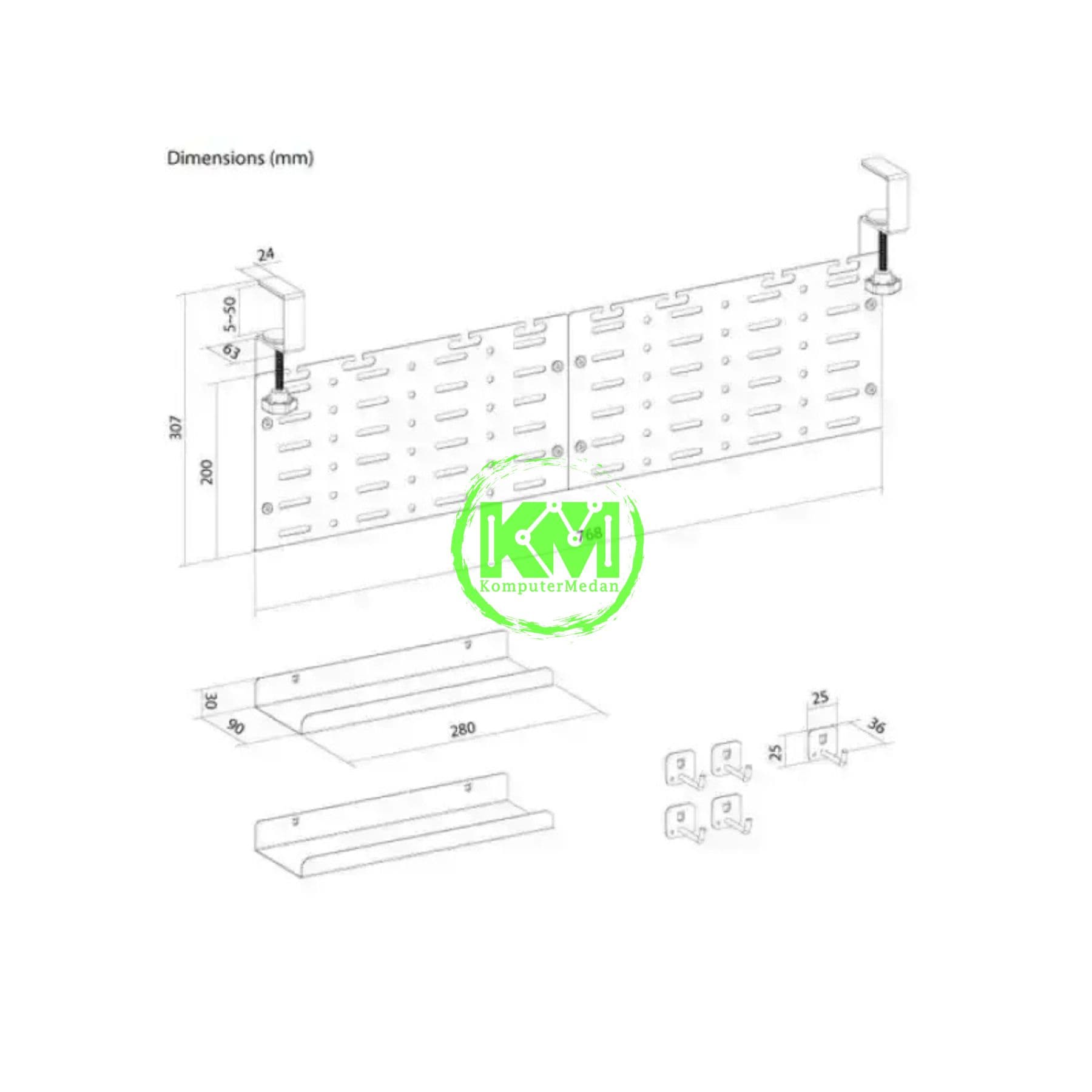 OXIMUS C201S CABLE MANAGEMENT TRAY - BLACK - Image 4