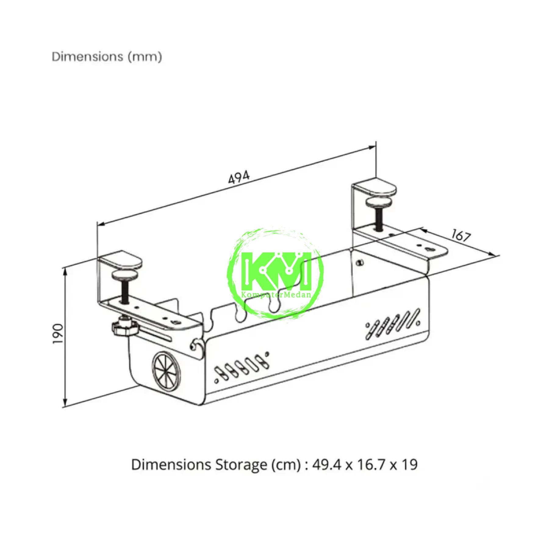 OXIMUS CD920 CABLE MANAGEMENT TRAY - BLACK - Image 7