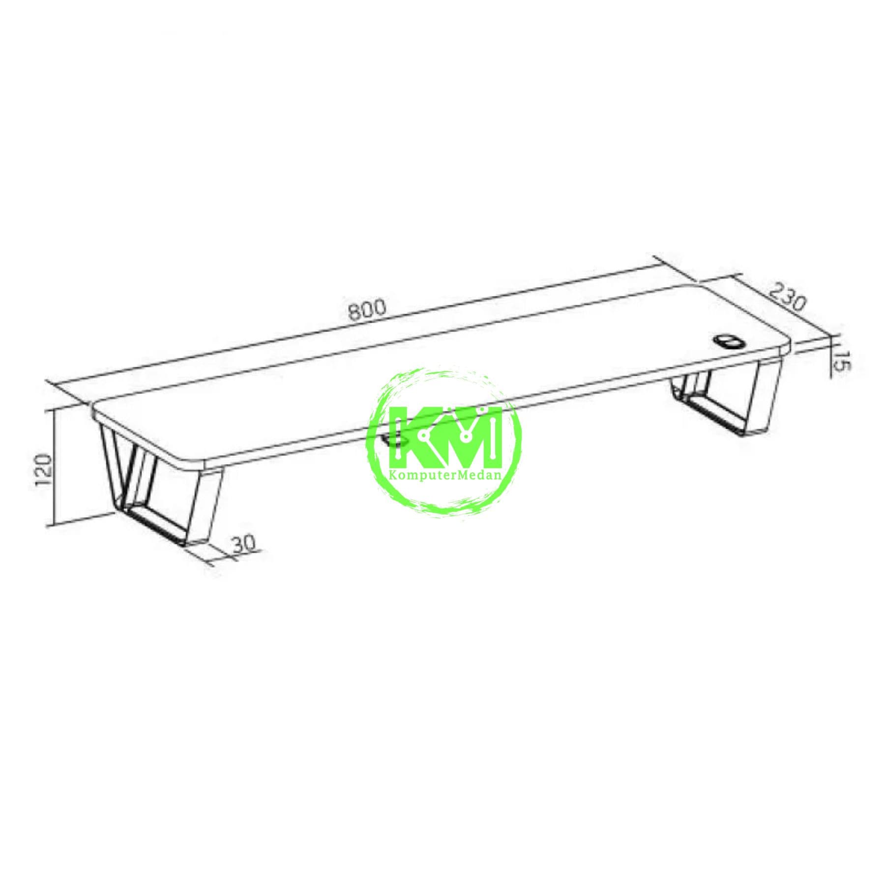 OXIMUS C820L MONITOR RISER + RGB - BLACK - Image 5