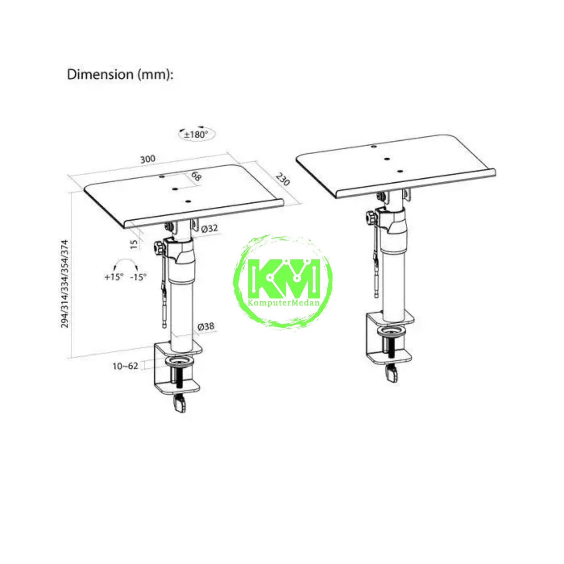 OXIMUS C77 SPEAKER BRACKET - BLACK - Image 6