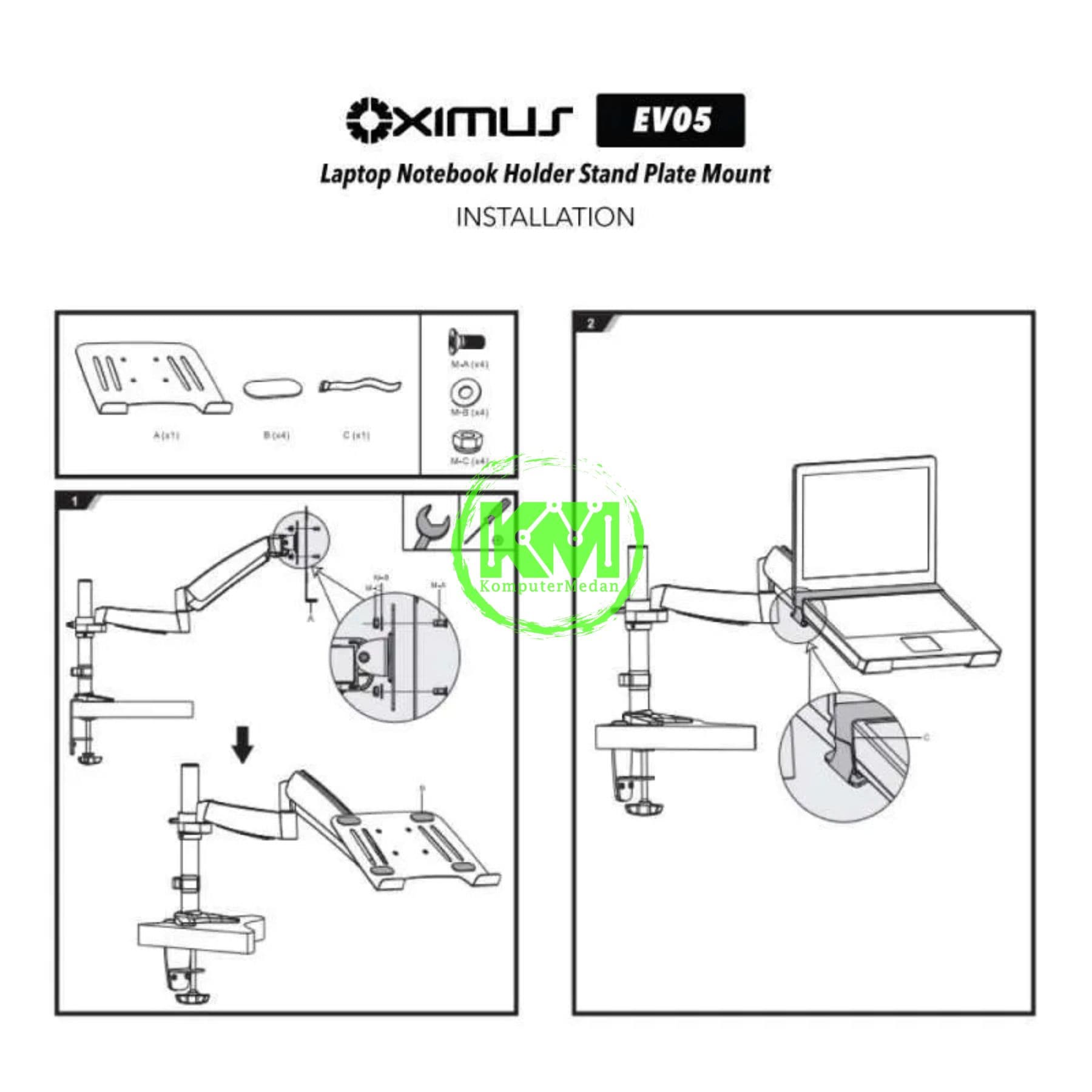 OXIMUS EV05 NOTEBOOK HOLDER BLACK - Image 3