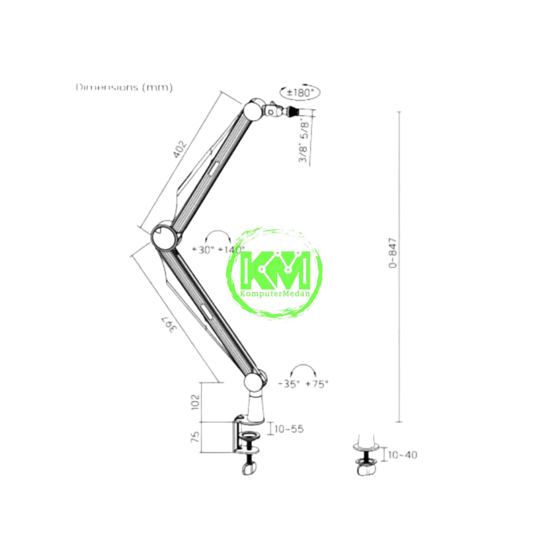 OXIMUS C151 MIC BRACKET - BLACK - Image 5