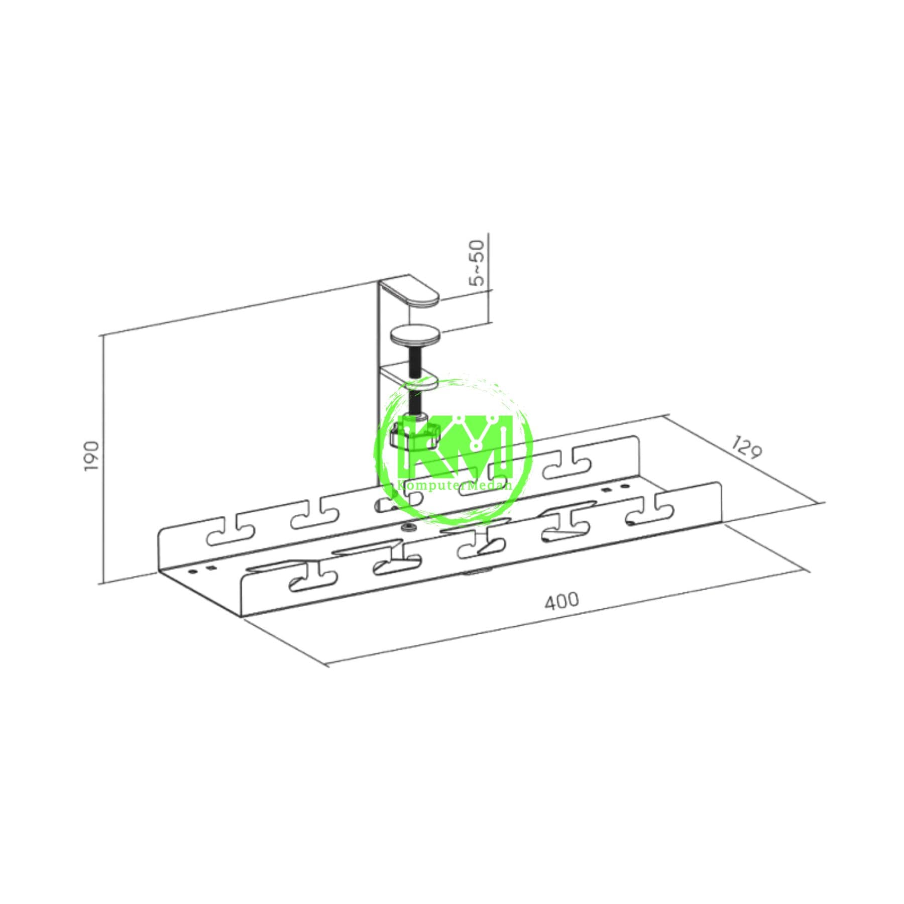 OXIMUS C82 CABLE MANAGEMENT TRAY - BLACK - Image 3