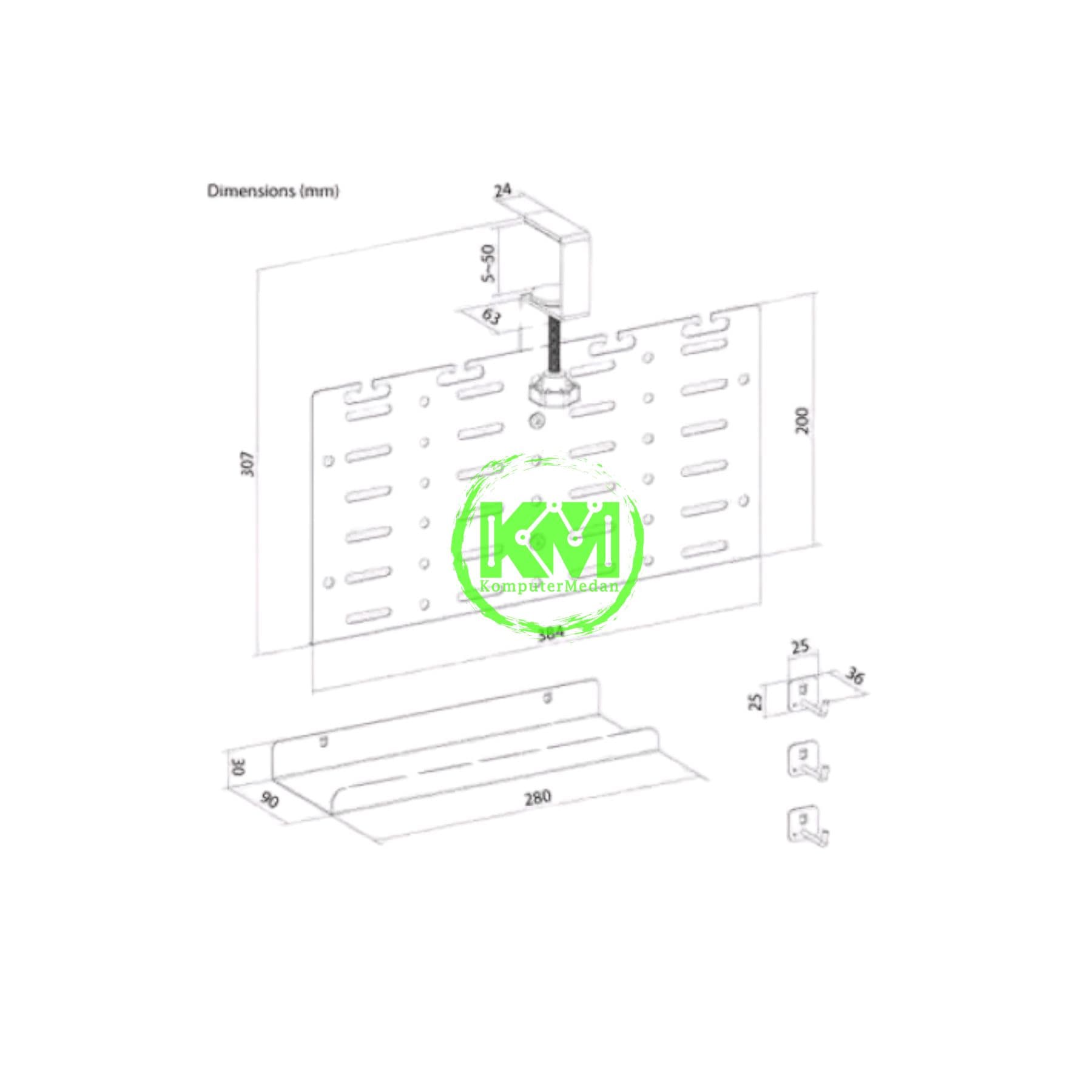 OXIMUS C201 CABLE MANAGEMENT TRAY - BLACK - Image 4