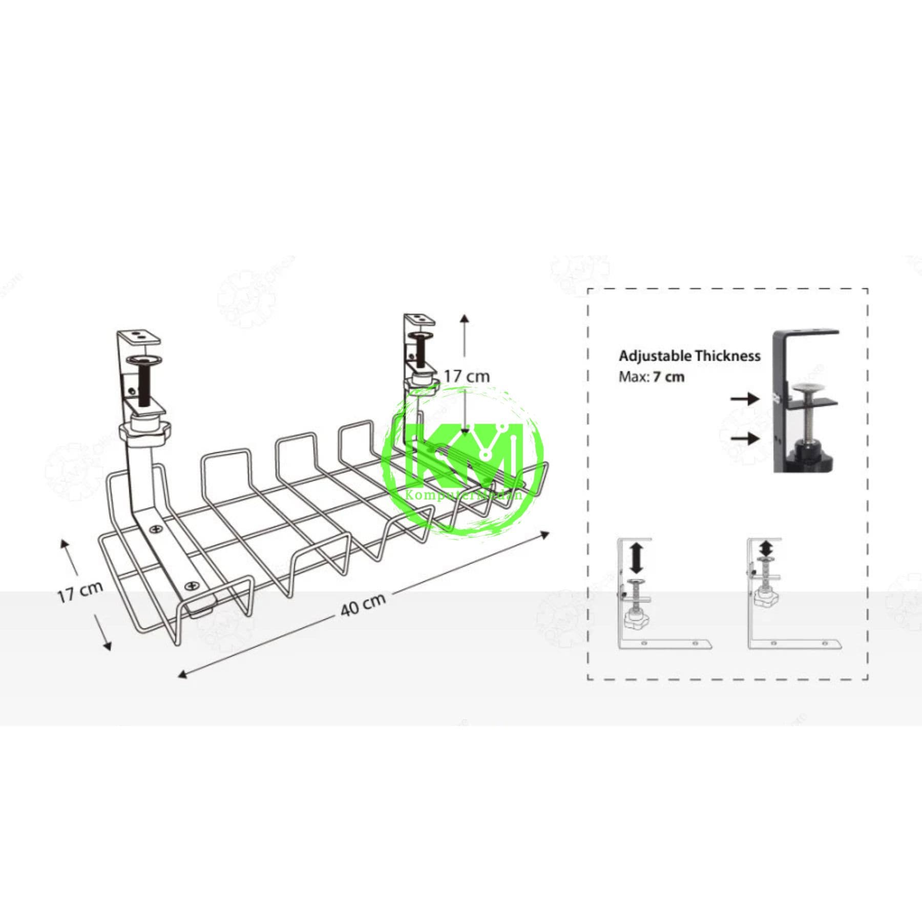 OXIMUS C80 CABLE MANAGEMENT TRAY - WHITE - Image 3