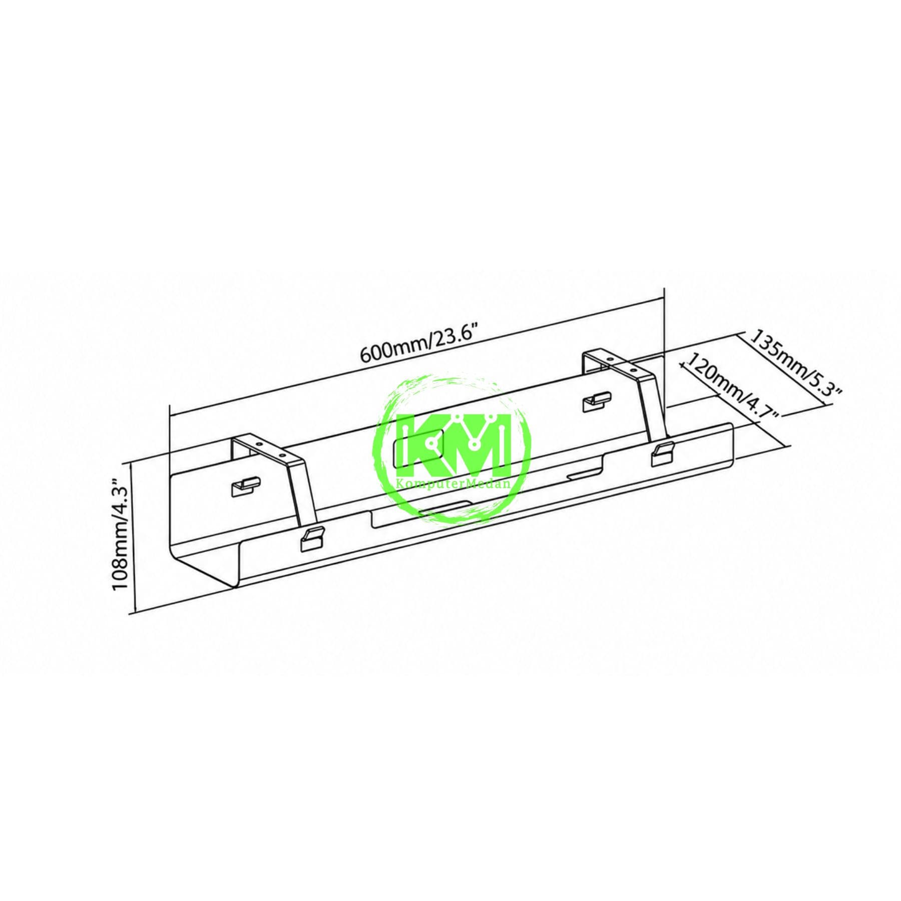 OXIMUS C90 CABLE MANAGEMENT TRAY - GREY - Image 3