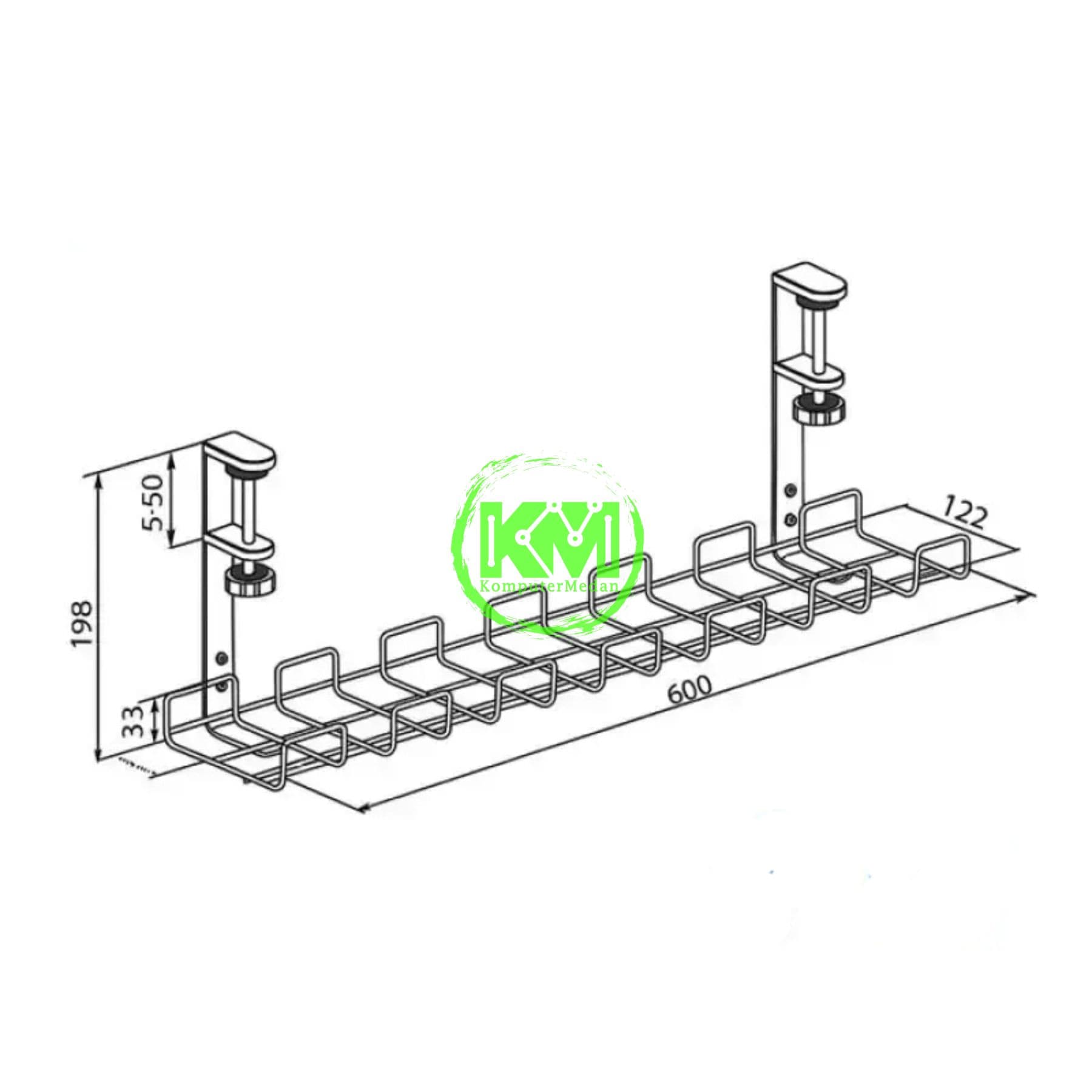 OXIMUS C801S CABLE MANAGEMENT TRAY - BLACK - Image 2
