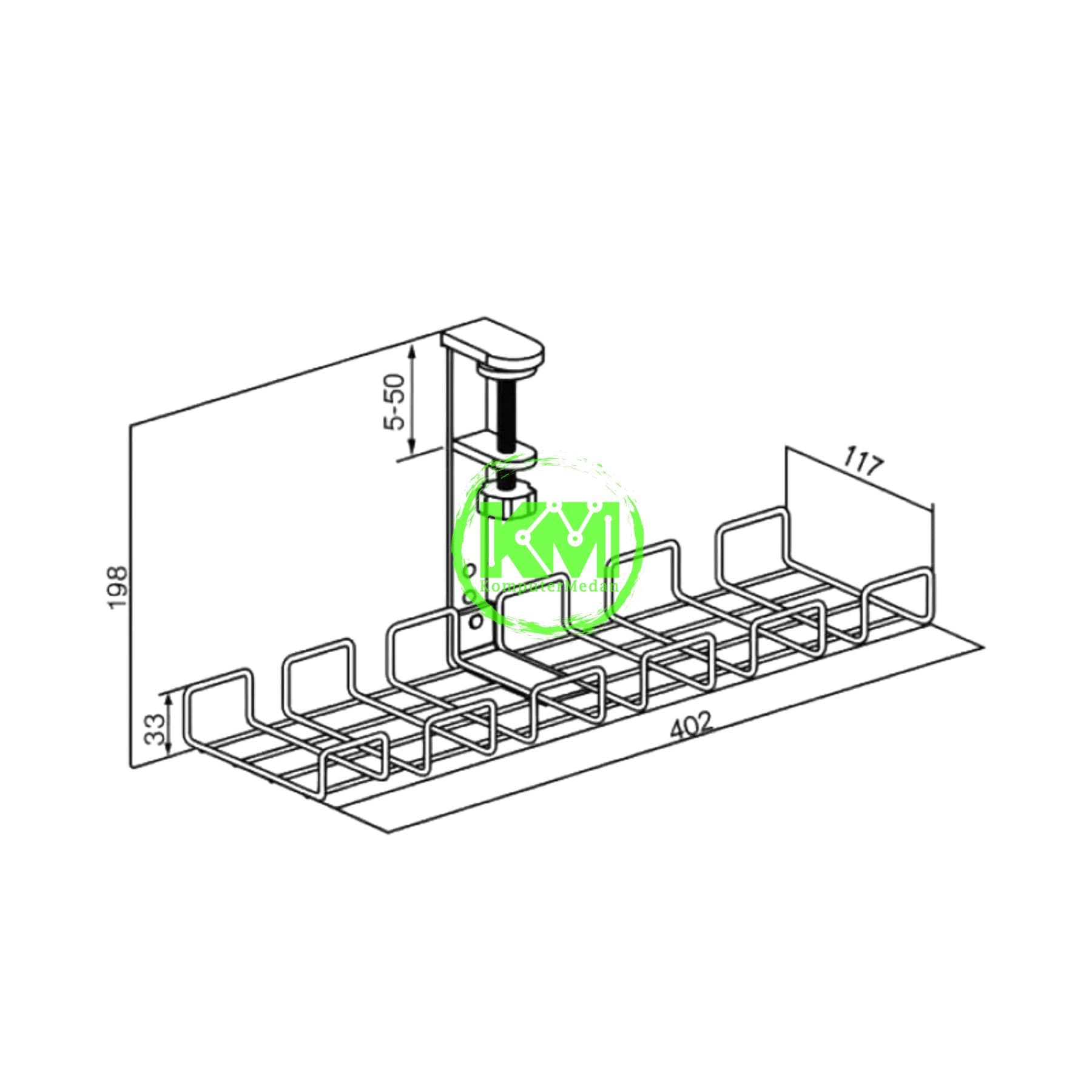 OXIMUS C801 CABLE MANAGEMENT TRAY - BLACK - Image 2