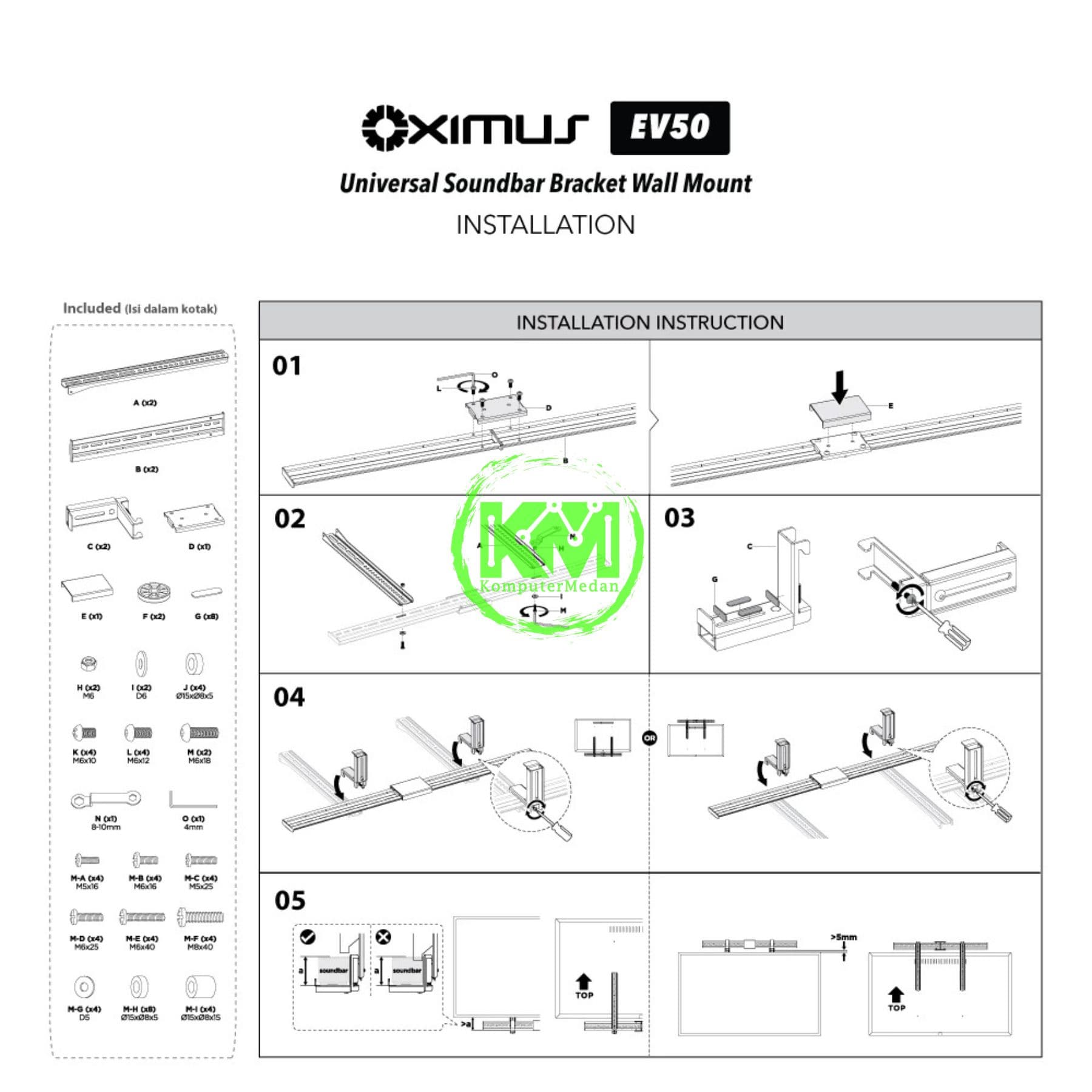 OXIMUS EV50 SOUNDBAR BRACKET - Image 3