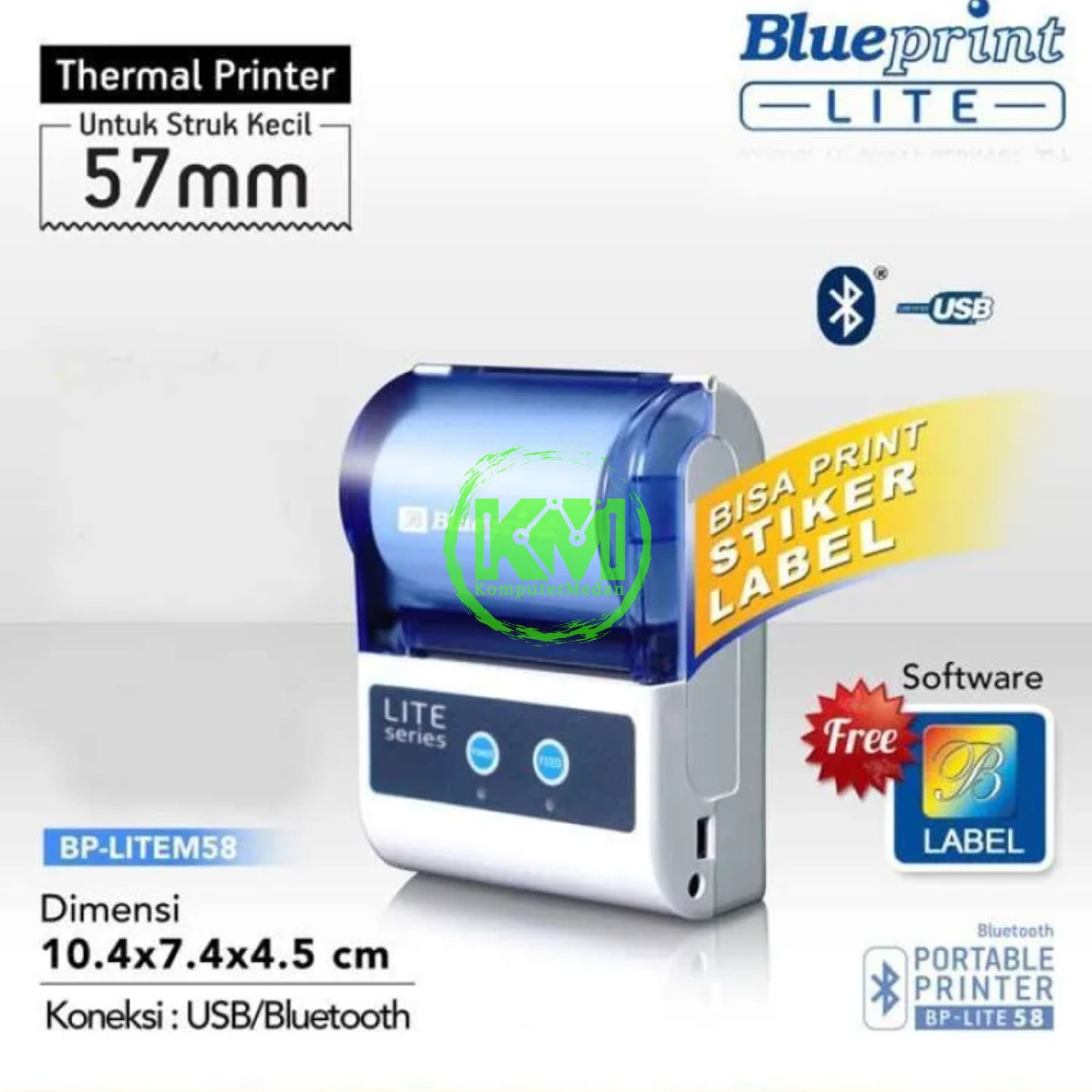 BLUEPRINT LITE PORTABLE THERMAL RECEIPT PRINTER BP-LITE58 BLUETOOTH
