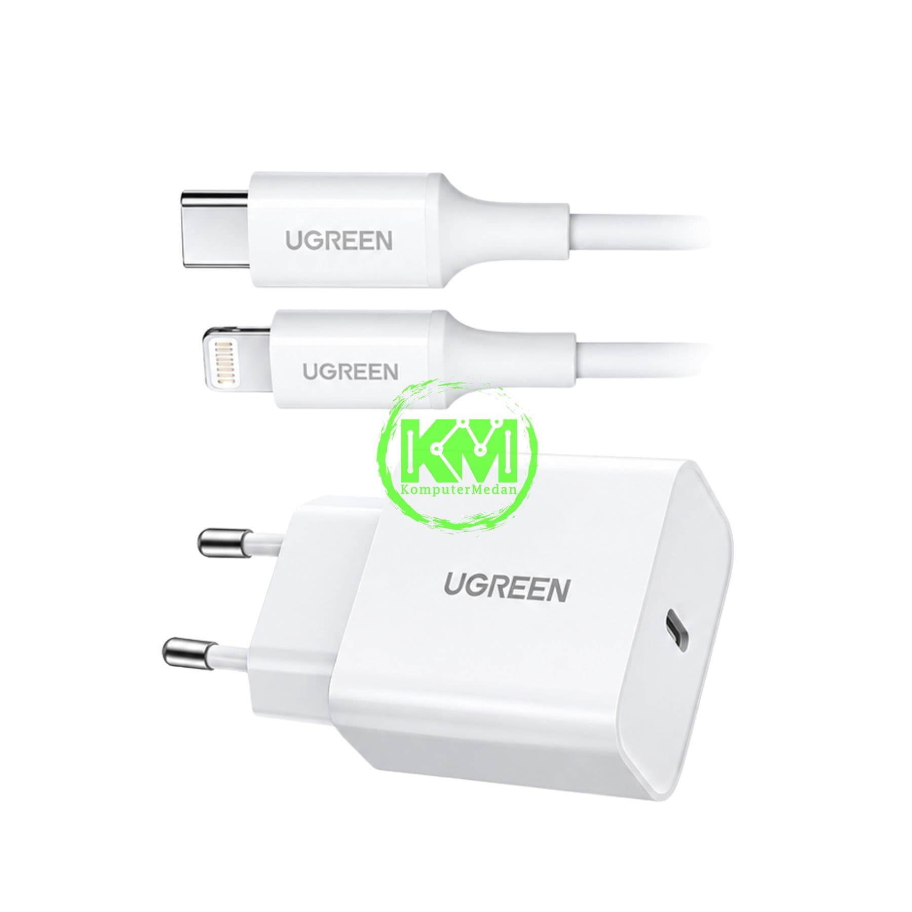 UGREEN CHARGER SET LIGHTNING PD 20W FAST CHARGER WHITE - PN 50698 - Image 4