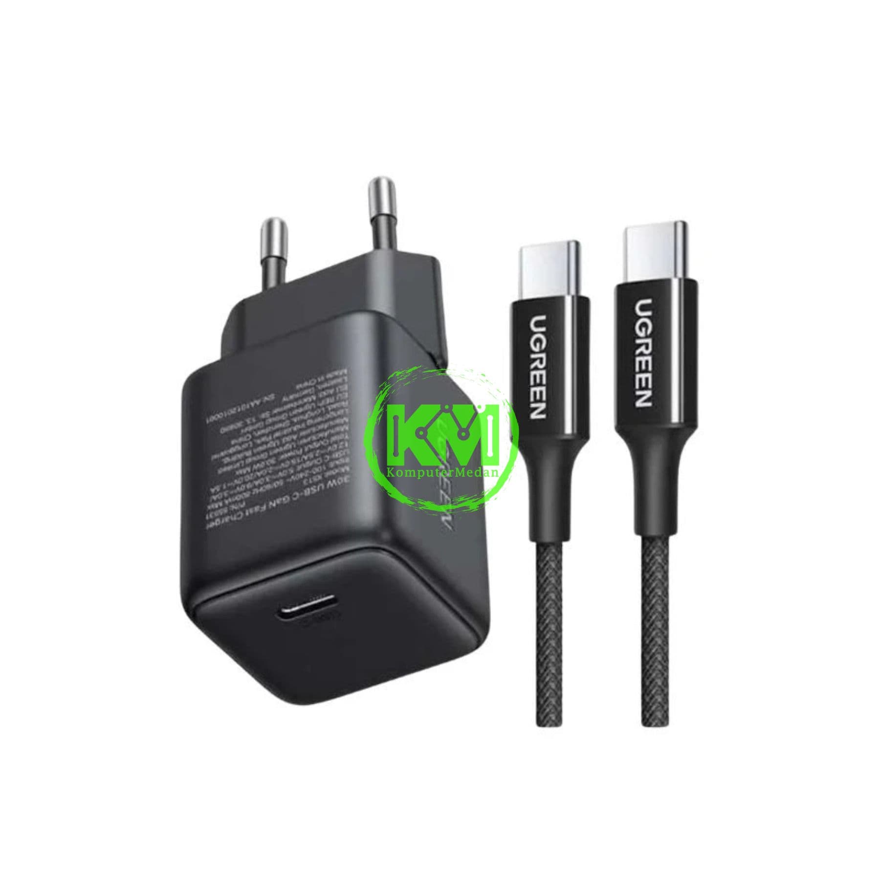 UGREEN N SERIES GAN 30W C TO C CHARGER SET BLACK / 65012 - Image 3