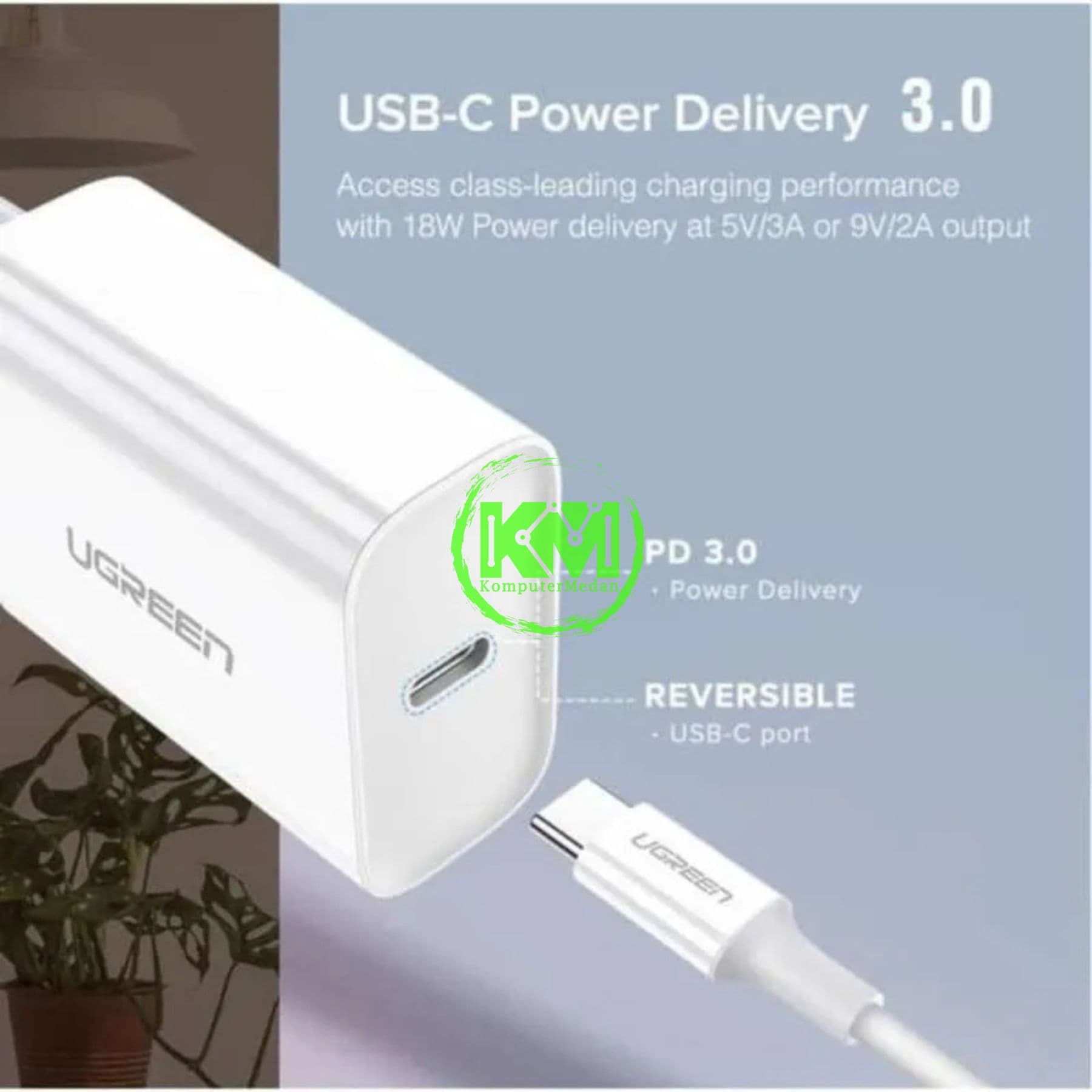UGREEN WALL CHARGER USB-C 20W PD WH - CD137 PN 60450 - Image 4