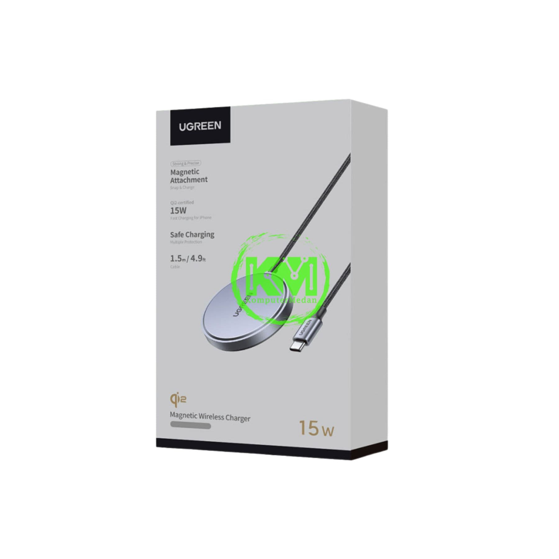 UGREEN MAGSAFE CHARGER QI2 15W GRAY / 55206 - Image 1