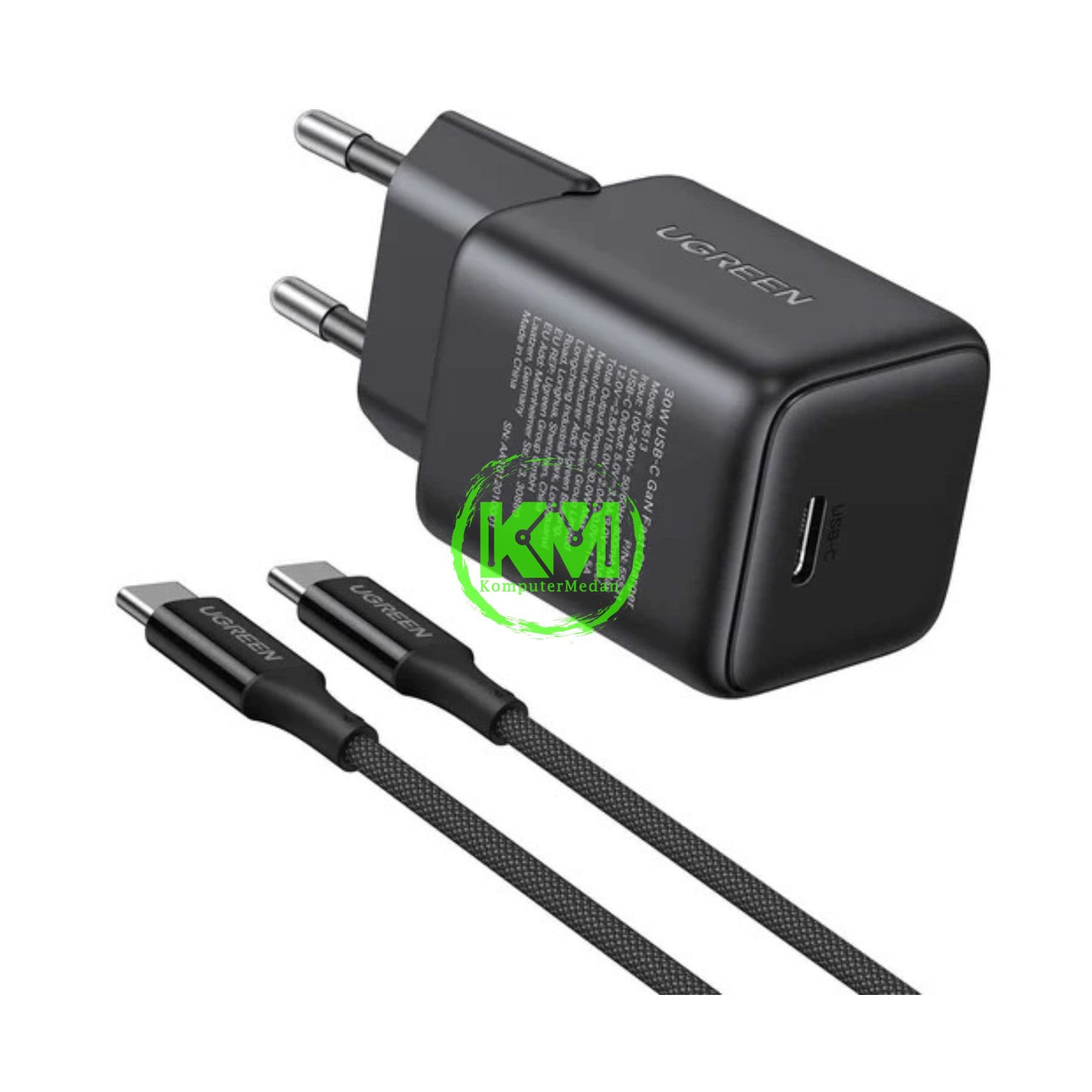 UGREEN N SERIES GAN 30W C TO C CHARGER SET BLACK / 65012 - Image 2