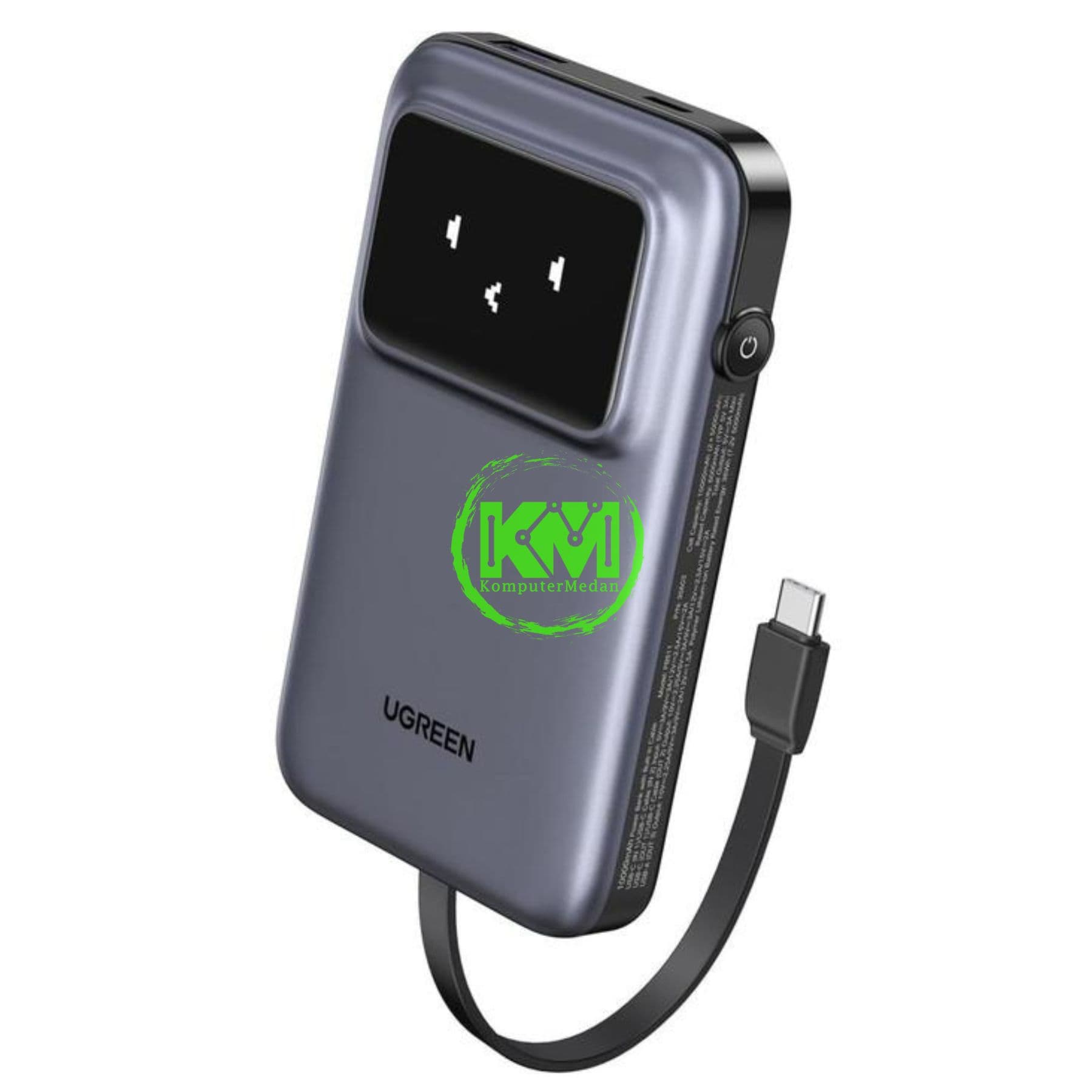 UGREEN UNO POWERBANK BUILT-IN CABLE 30W 10.000MAH GRAY / 35603B - Image 1