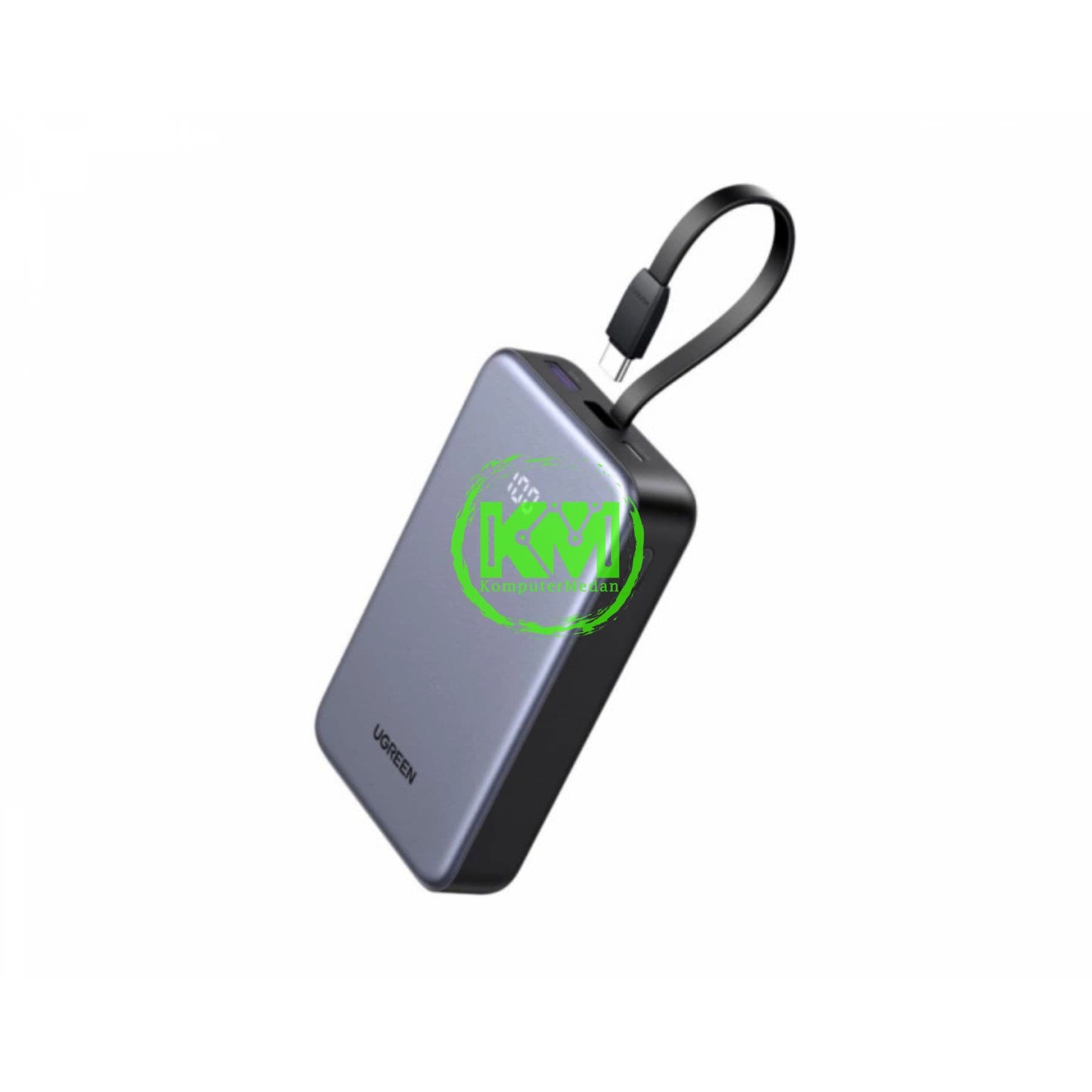 UGREEN POWERBANK BUILT-IN CABLE 22.5W 20000MAH GRAY / 45762 - Image 2