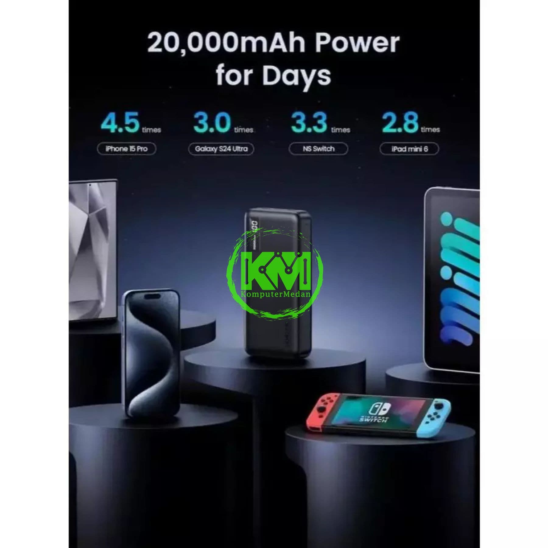 UGREEN POWERBANK DIGITAL DISPLAY 20W 20.000MAH BLACK / 95424B - Image 6