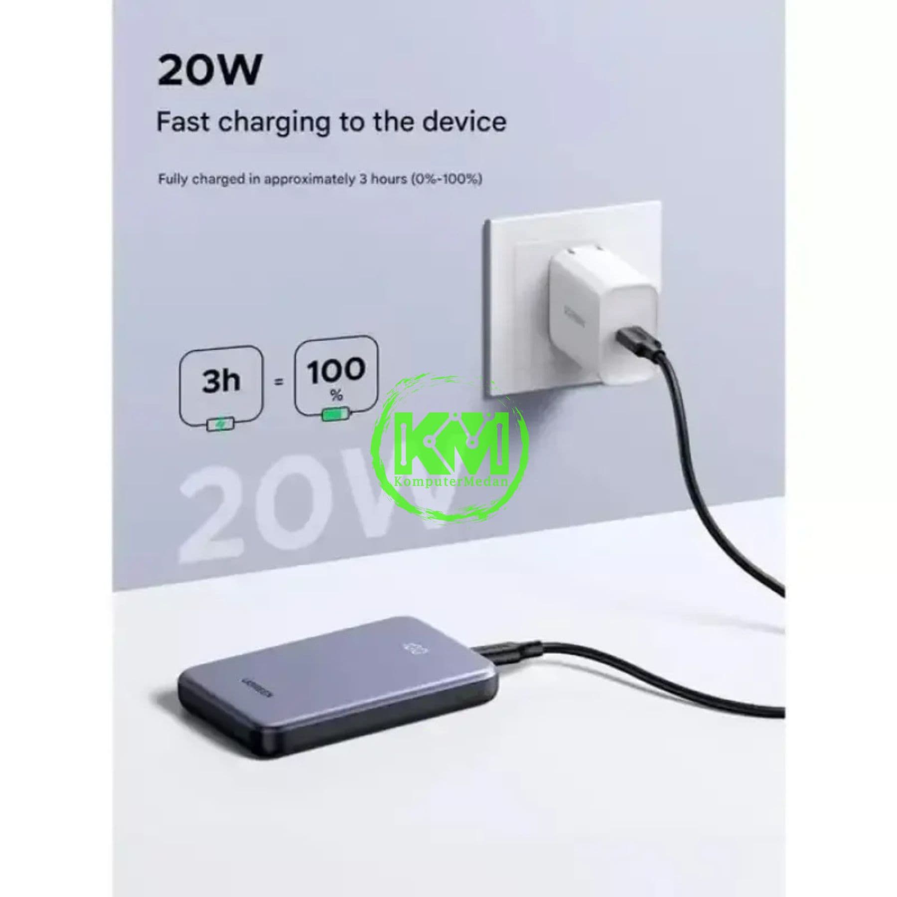 UGREEN POWERBANK DIGITAL DISPLAY 20W 10.000MAH BLACK / 75131B - Image 5