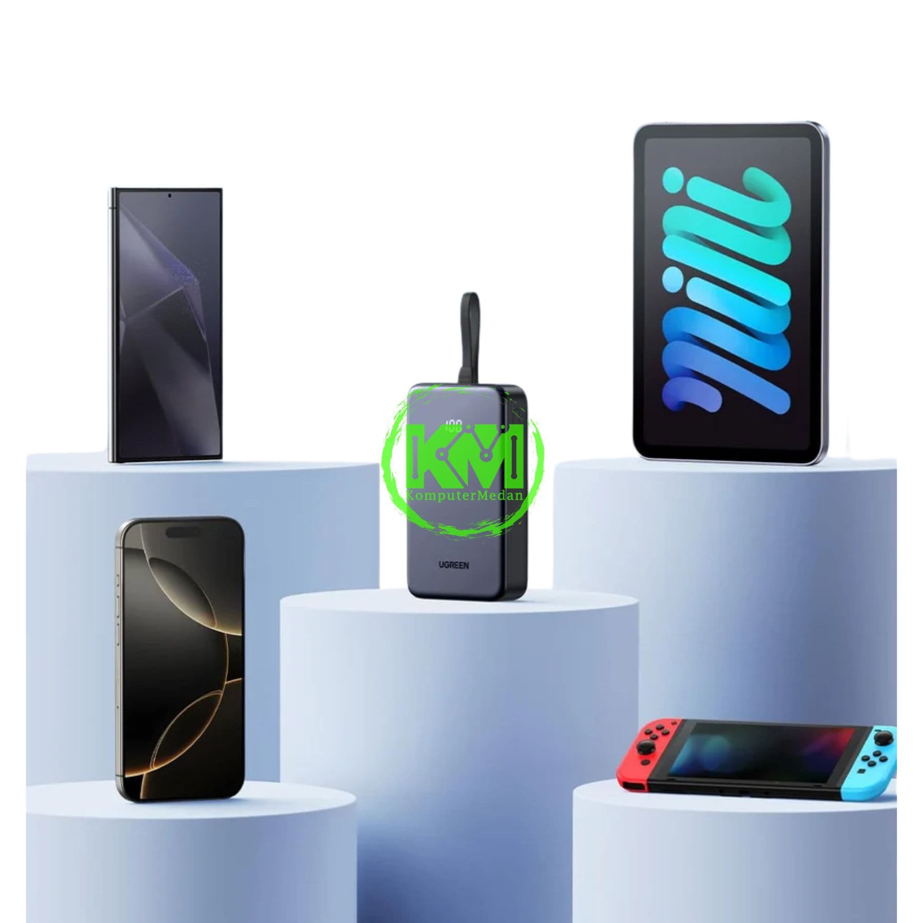 UGREEN POWERBANK BUILT-IN CABLE 22.5W 20000MAH GRAY / 45762 - Image 4