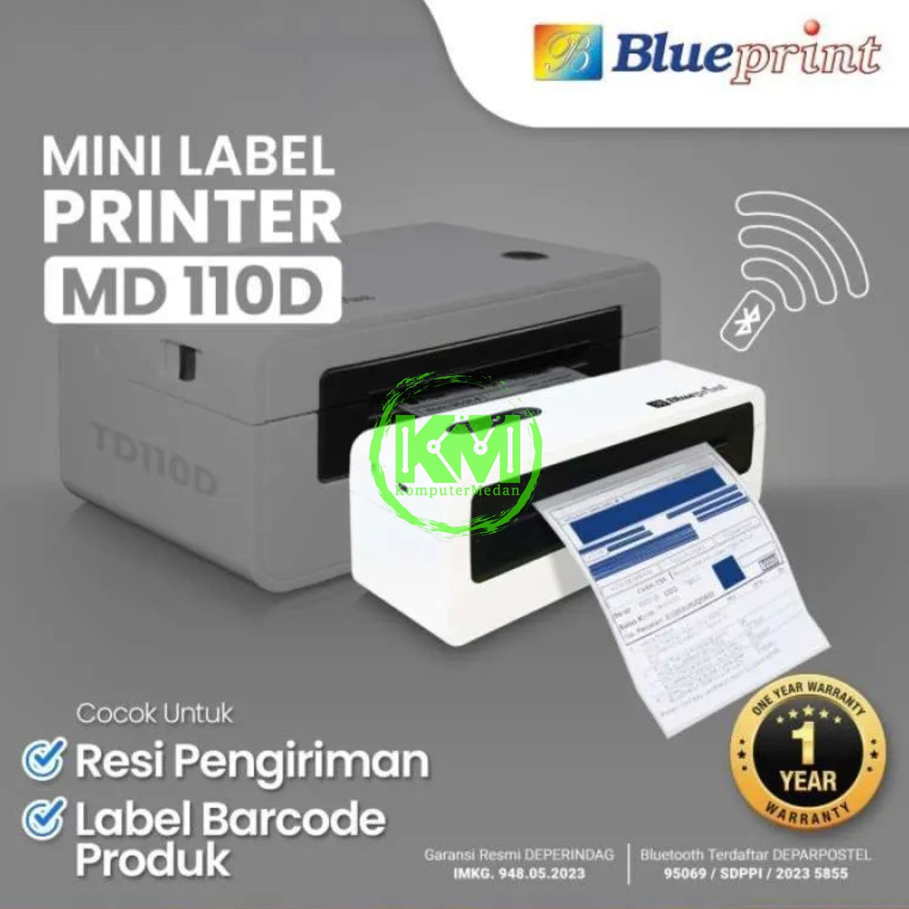 BLUEPRINT PRINTER LABEL MINI MD110D