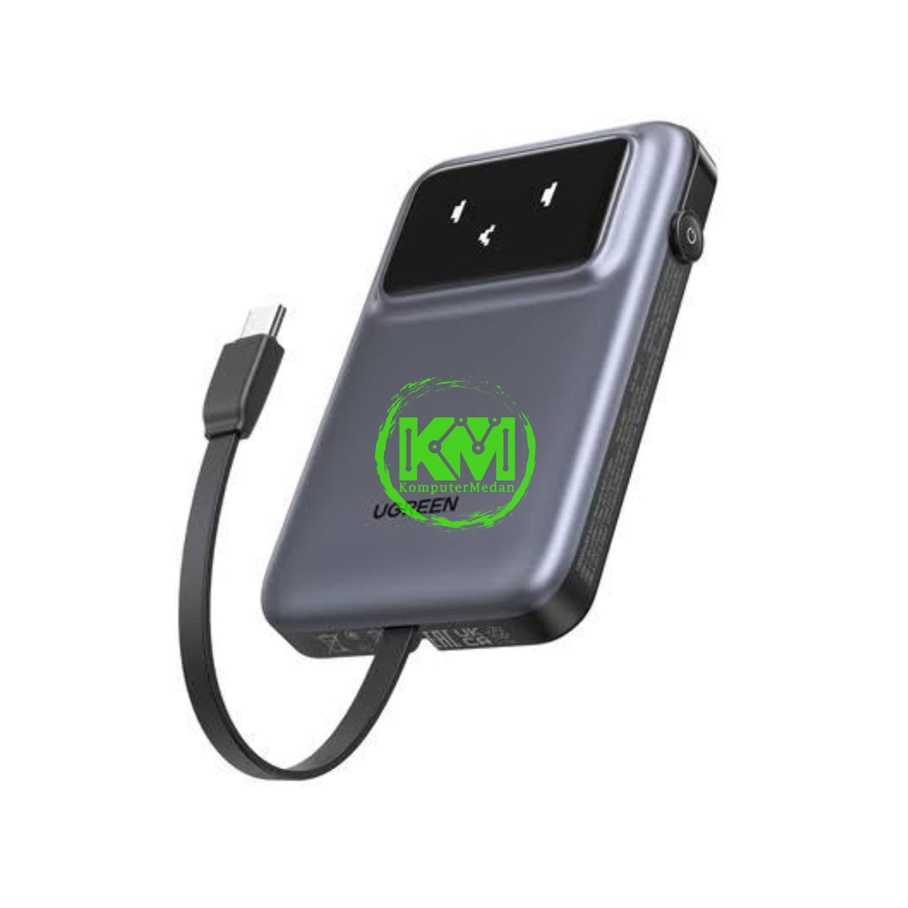 UGREEN UNO POWERBANK BUILT-IN CABLE 30W 10.000MAH GRAY / 35603B - Image 2