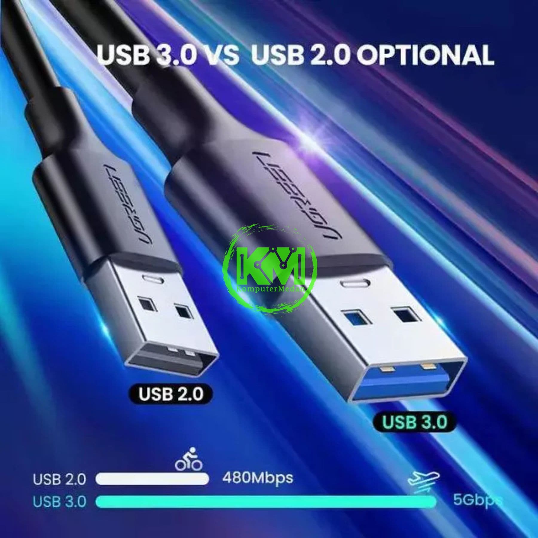 UGREEN CABLE USB TO C 3.0 50CM PVC BLACK / 20881 - Image 3