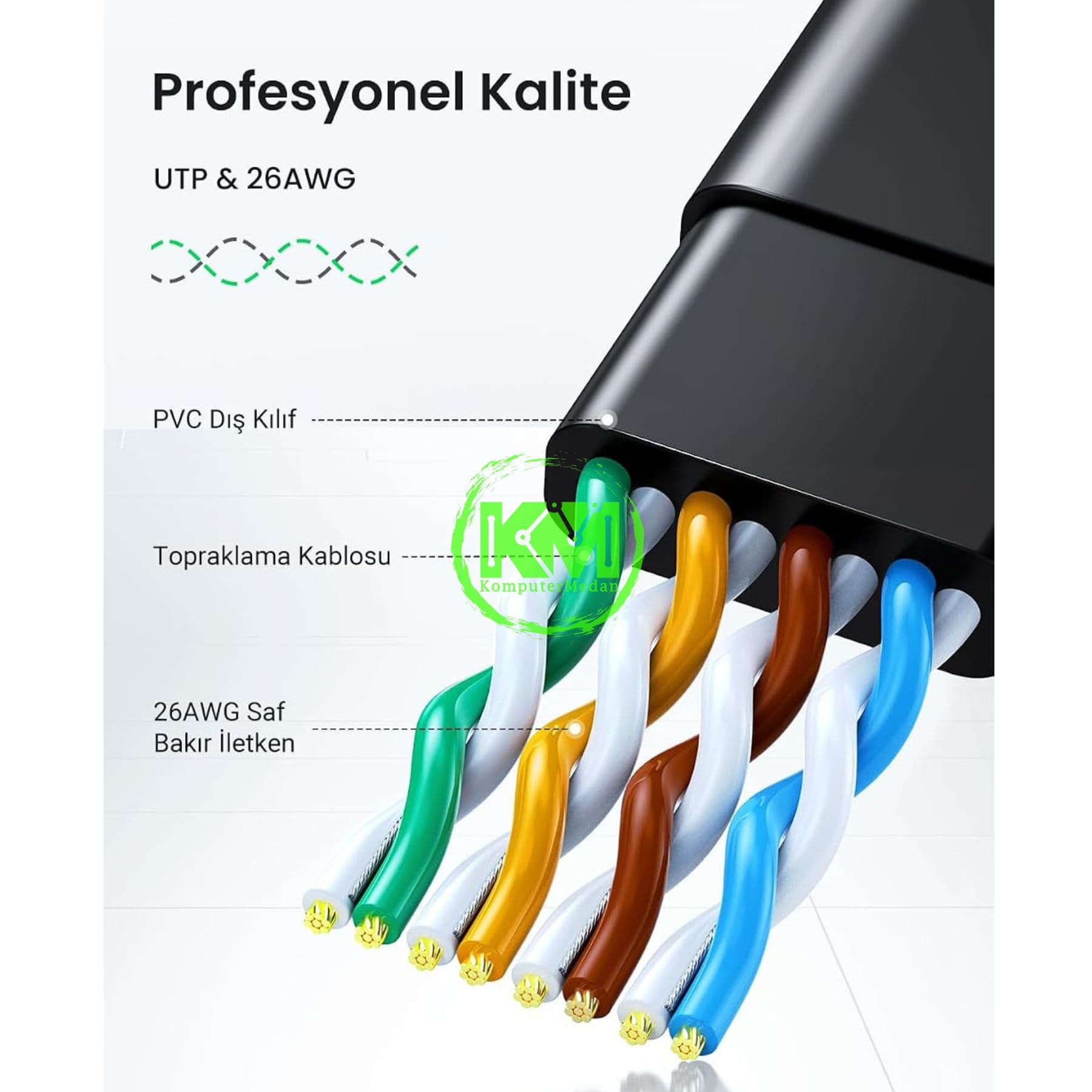 UGREEN CABLE CAT 6 U/UTP LAN 10M BLACK / 20164 - Image 5