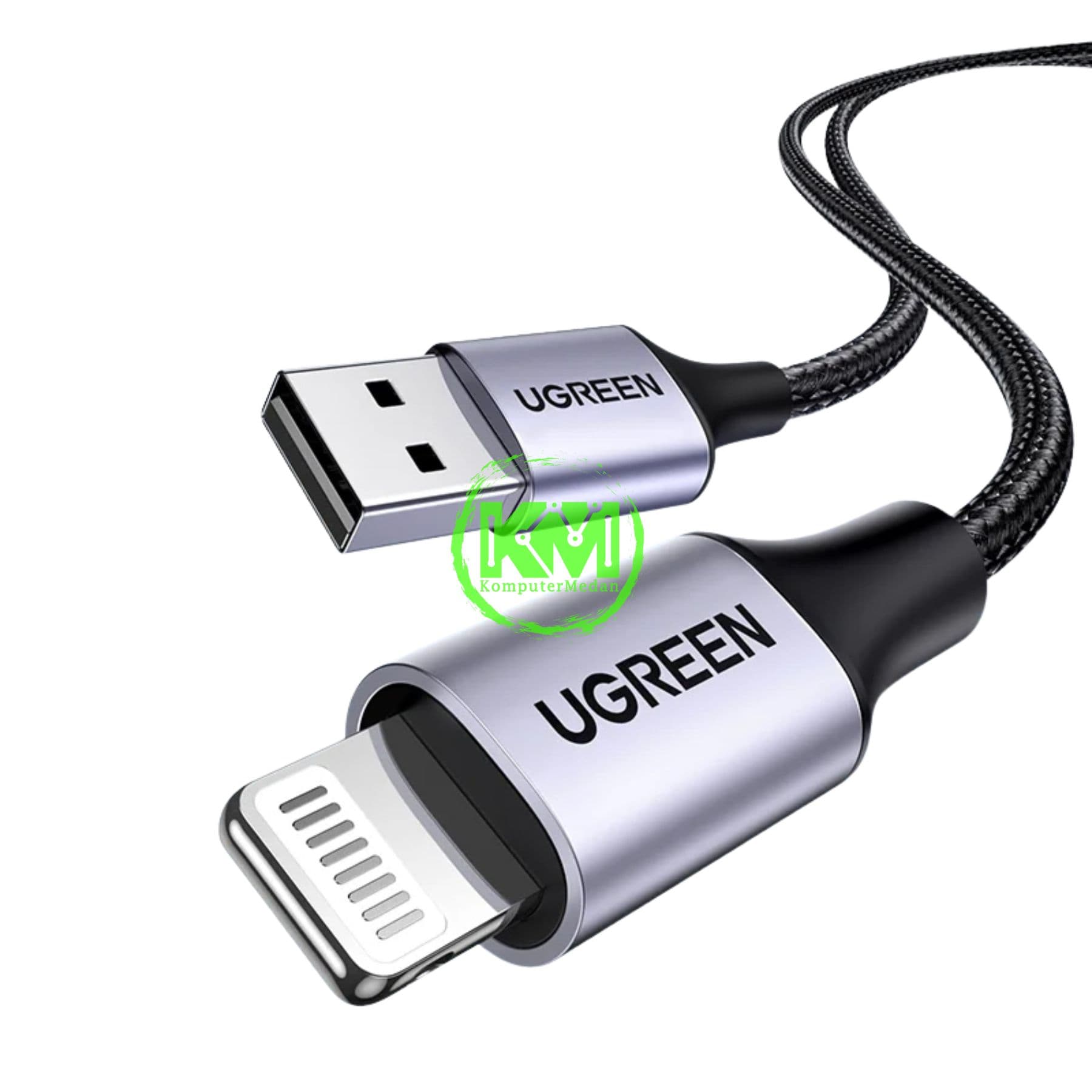 UGREEN CABLE USB TO LIGHTNING NYLON 1M BLACK / 60156 - Image 2