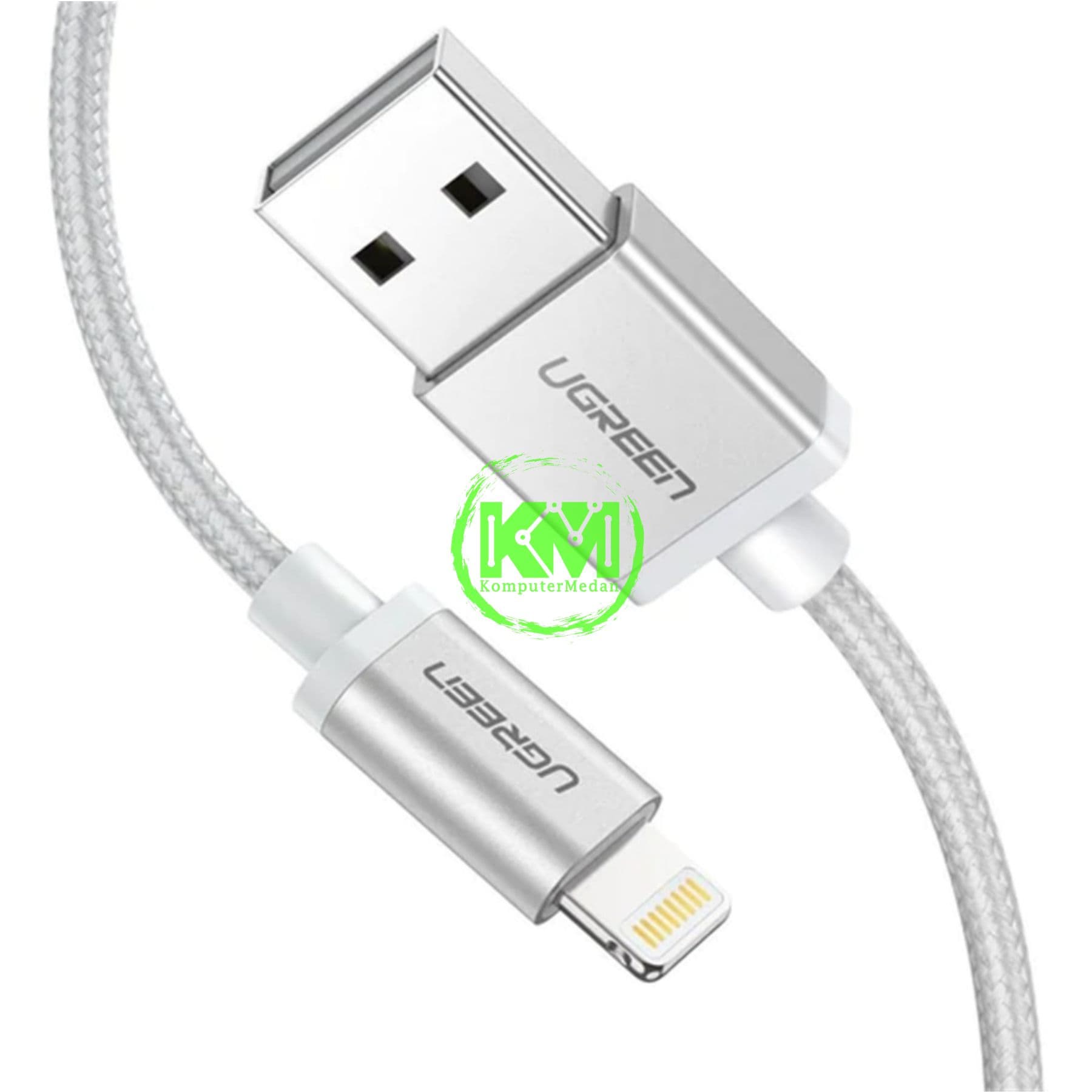 UGREEN CABLE USB TO LIGHTNING NYLON 1M SILVER - PN 60161 - Image 2