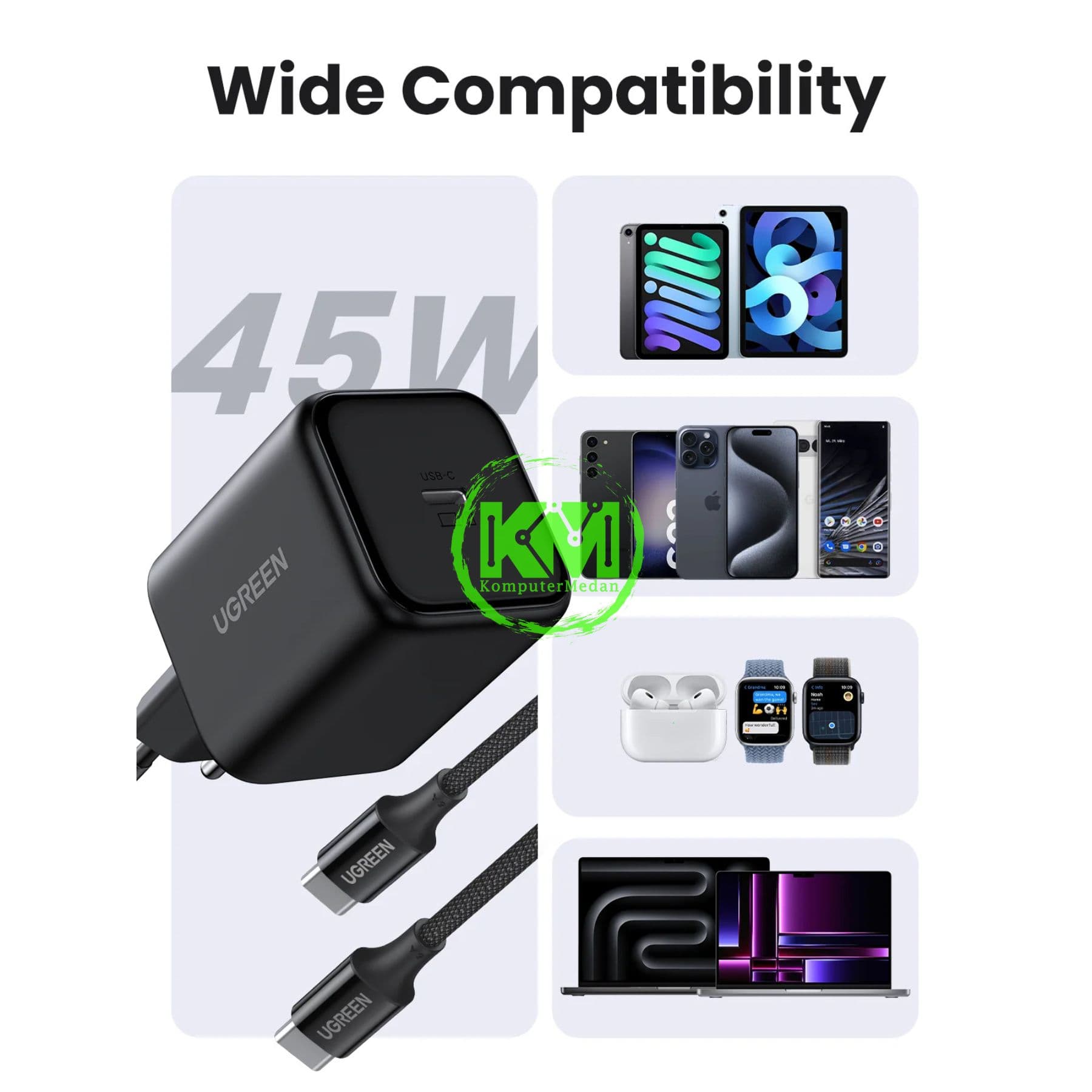 UGREEN N SERIES GAN 45W CHARGER SET BLACK / 65054 - Image 4