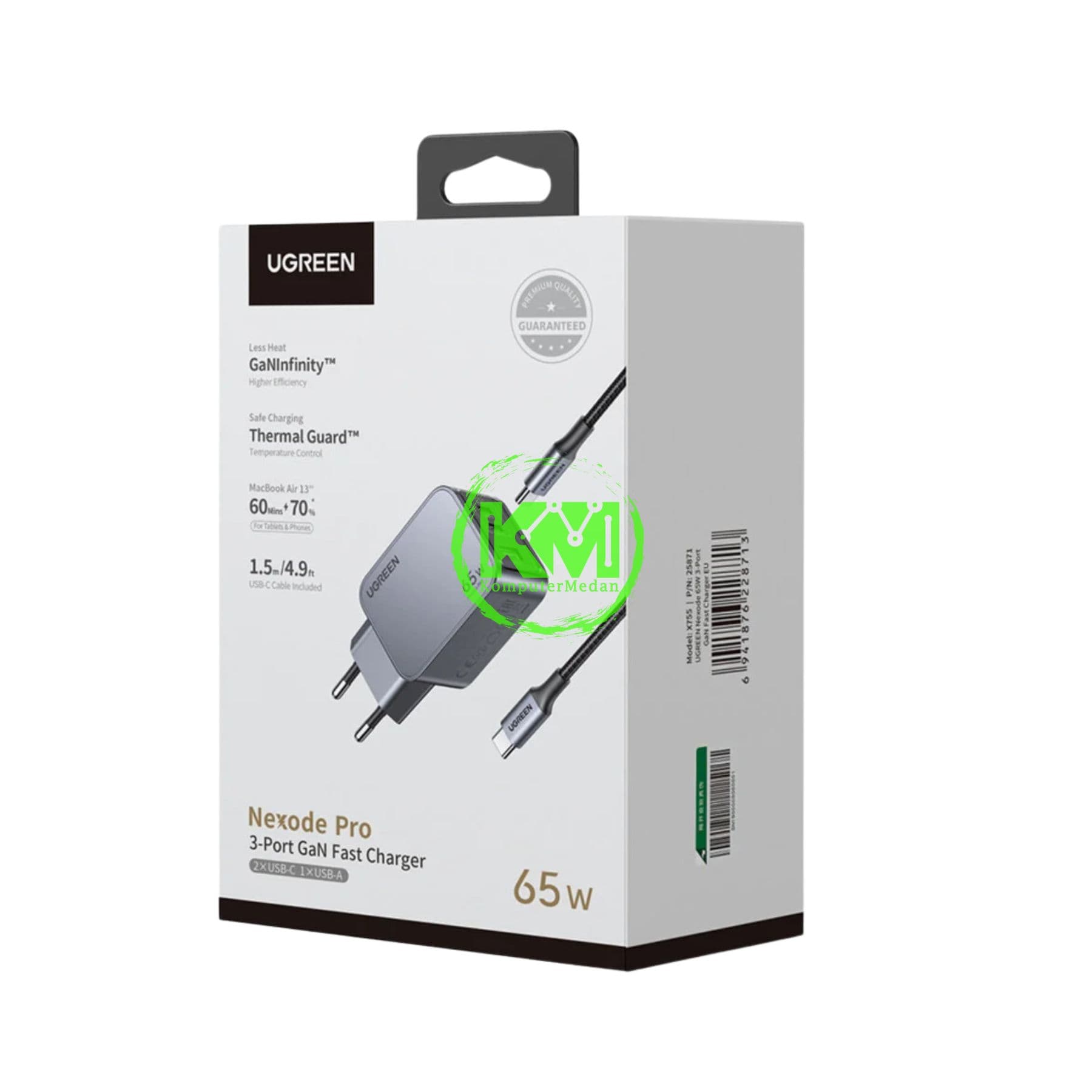 UGREEN NEXODE PRO GAN 65W CHARGER SET GRAY / 25871 - Image 1