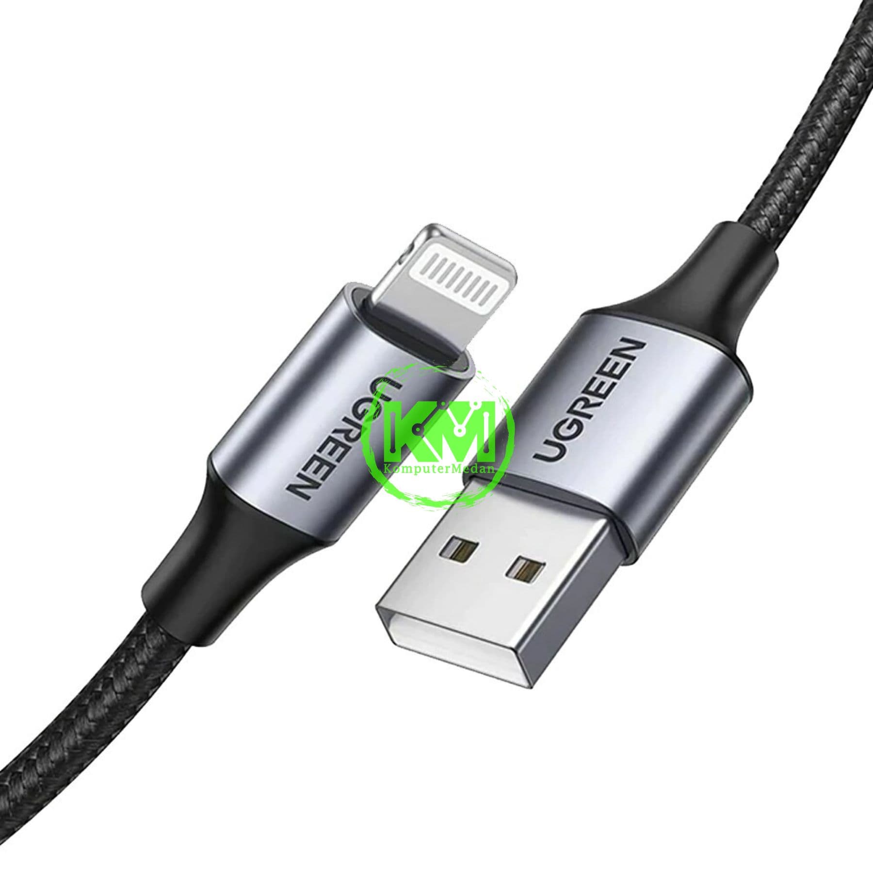 UGREEN CABLE USB TO LIGHTNING NYLON 1M BLACK / 60156 - Image 1