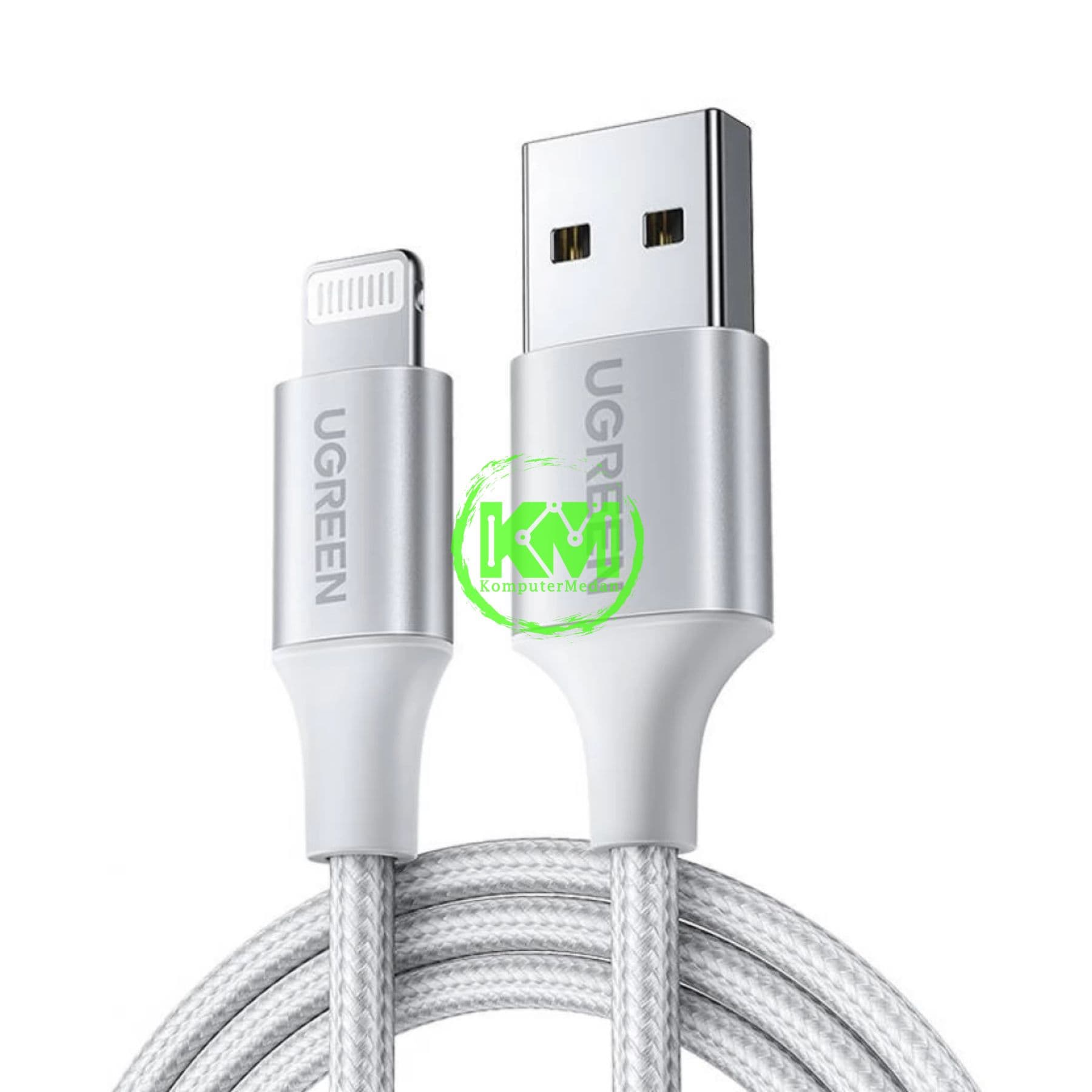 UGREEN CABLE USB TO LIGHTNING NYLON 1M SILVER - PN 60161