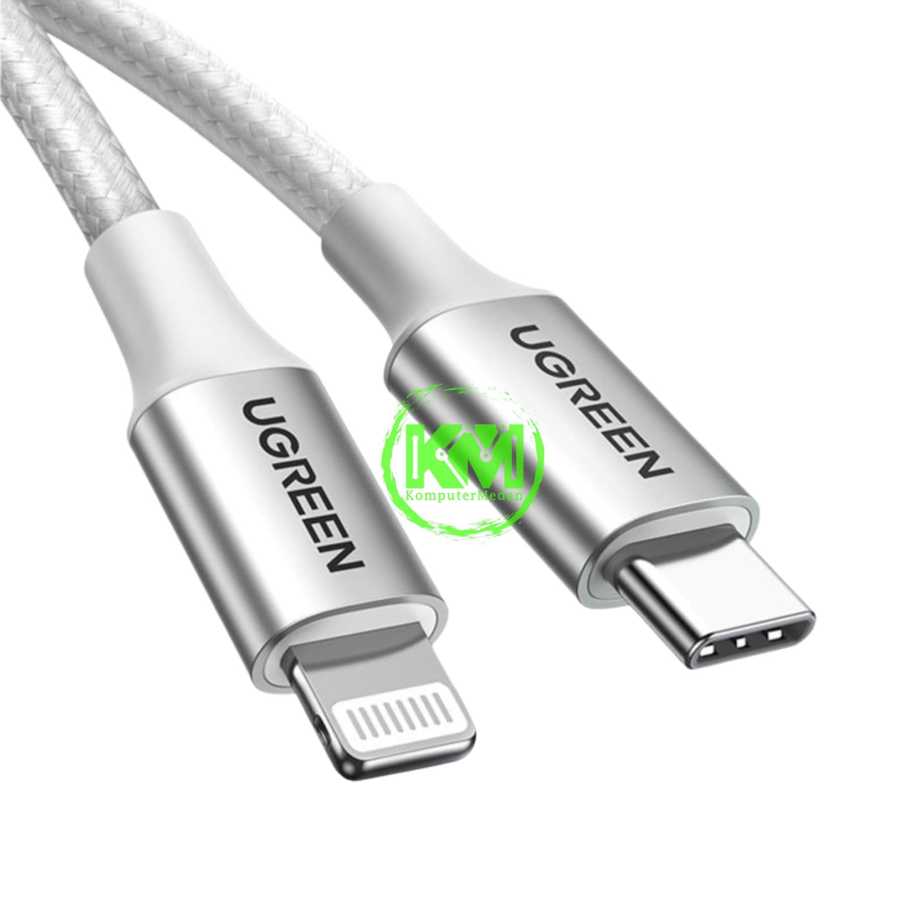 UGREEN LIGHTNING TO USB-C NYLON CABLE 1M SILVER - PN 70523 - Image 3