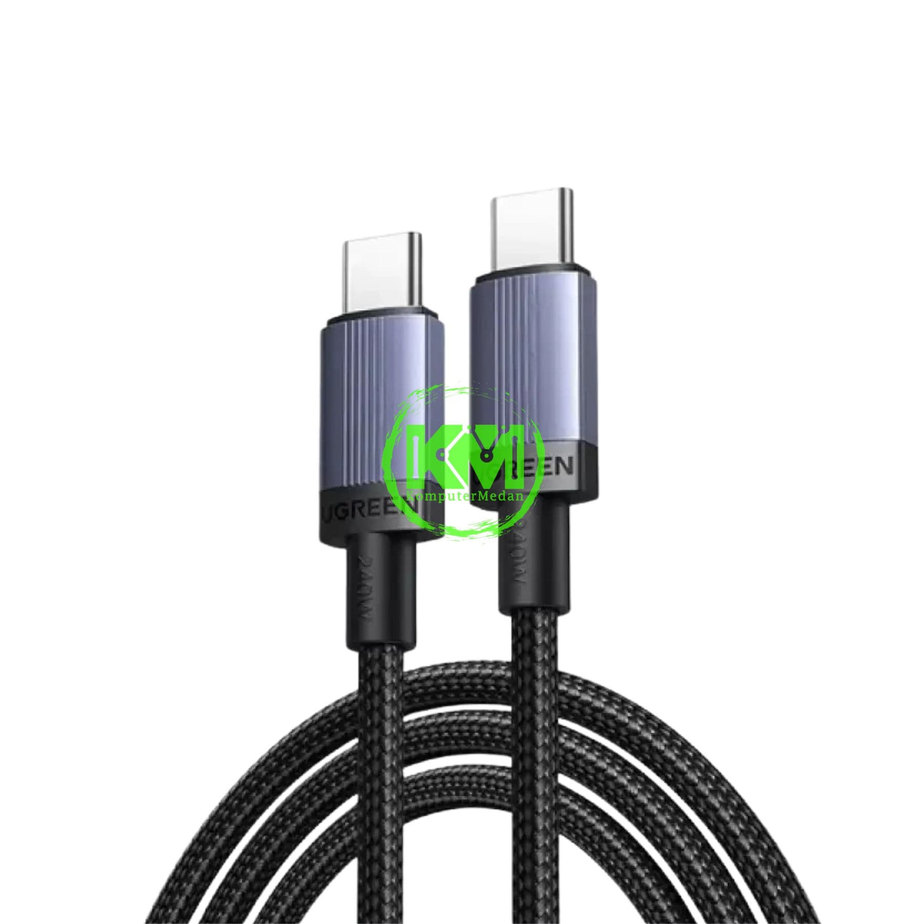 UGREEN CABLE C TO C 100W NYLON 2M BLACK / 65833 - Image 2