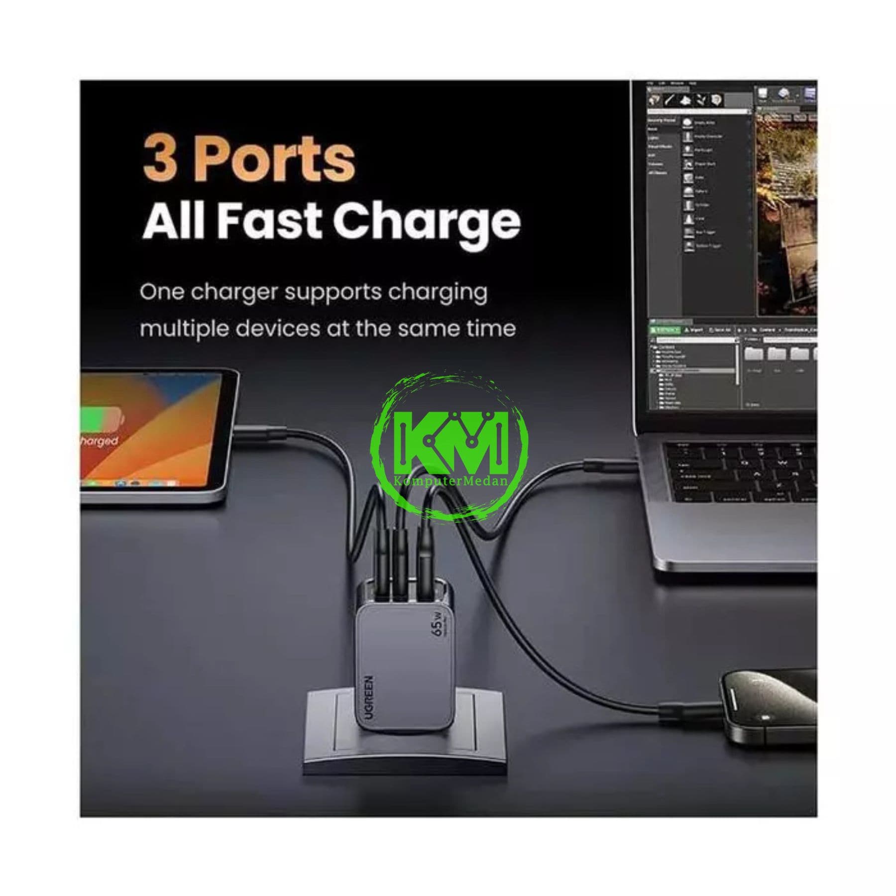 UGREEN NEXODE PRO GAN 65W CHARGER SET GRAY / 25871 - Image 5